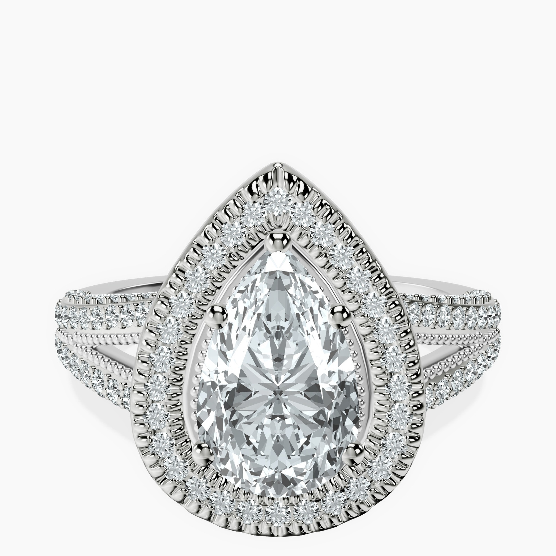 Platinum Opulenté Antique Halo Lab Diamond Ring front image