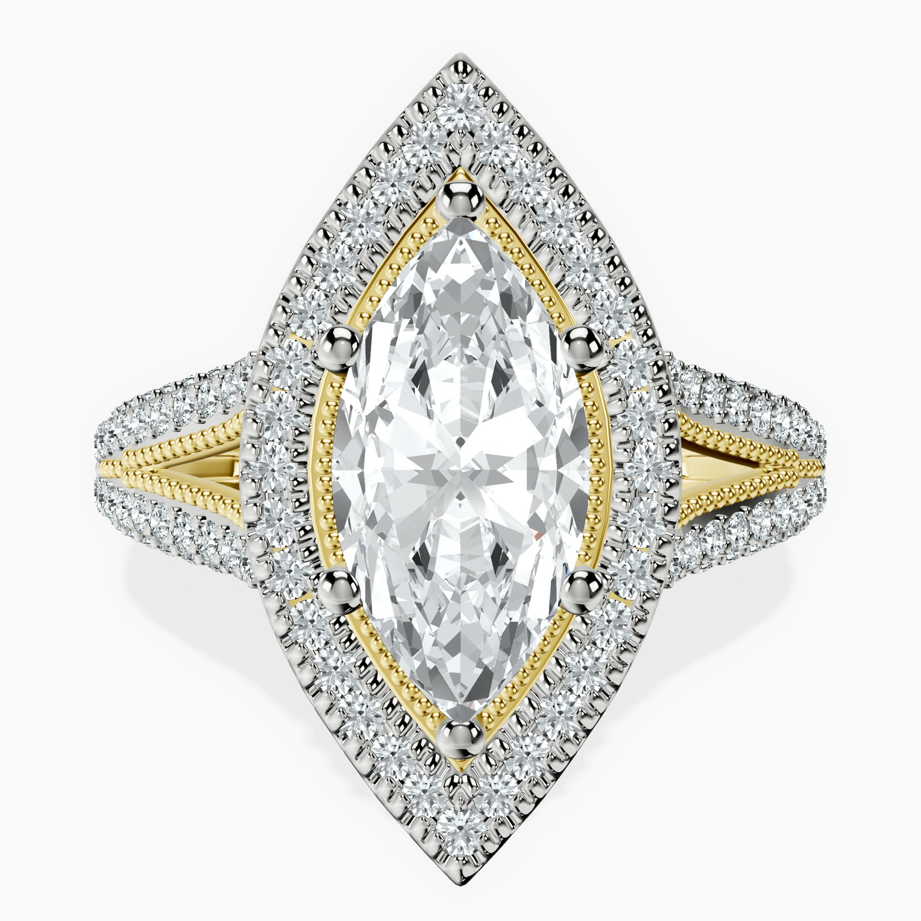 14ct Yellow Gold Opulenté Antique Halo Lab Diamond Ring front image