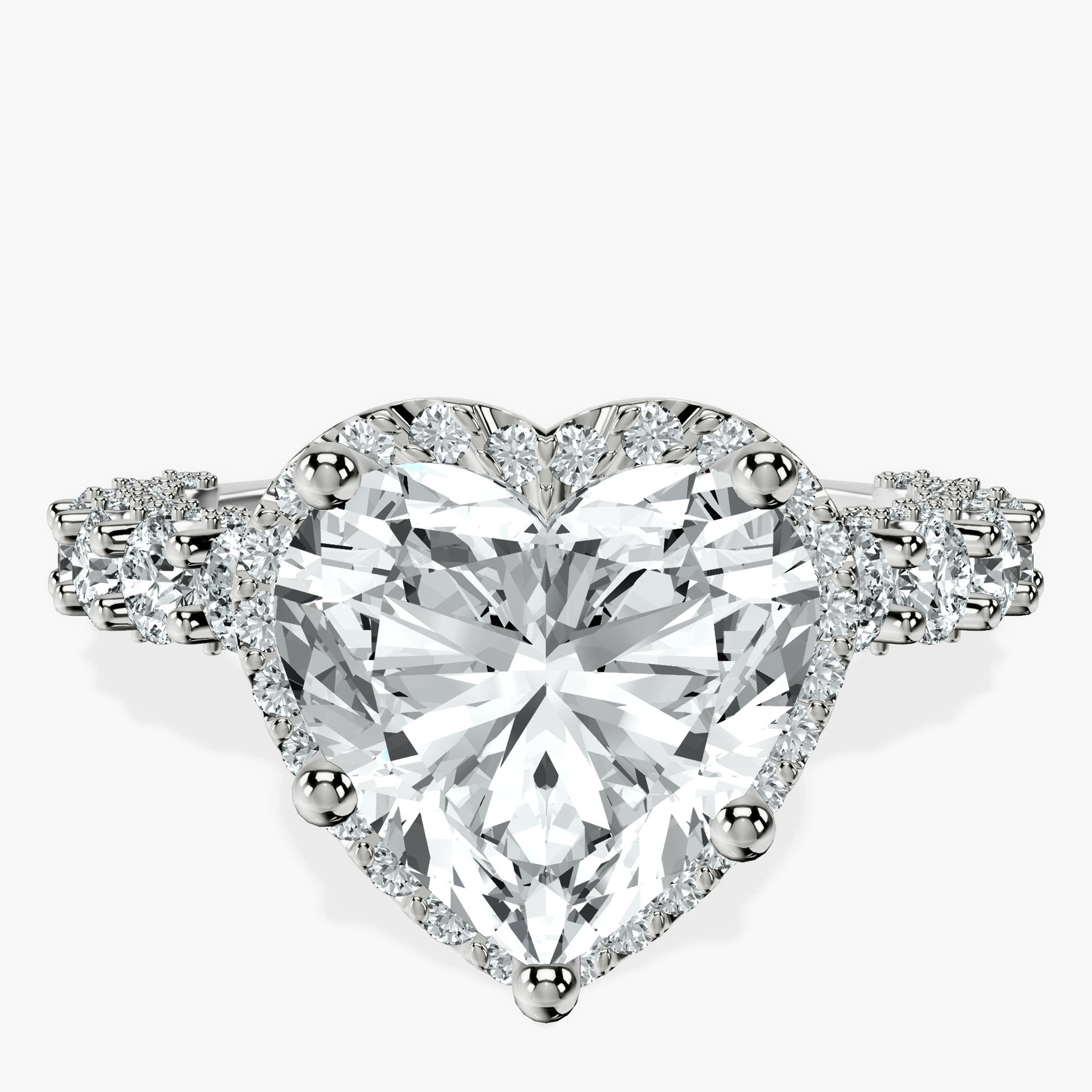Platinum Enchanté Side Stones Halo Lab Diamond Ring front image