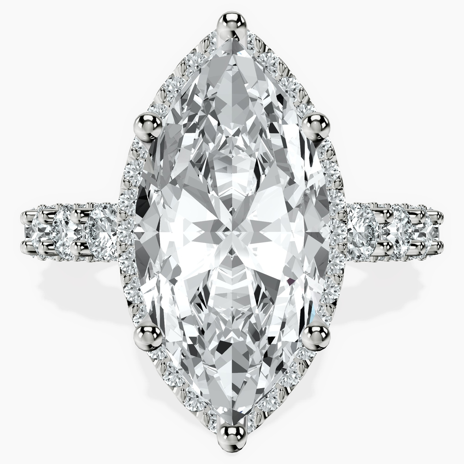 Platinum Enchanté Side Stones Halo Lab Diamond Ring front image