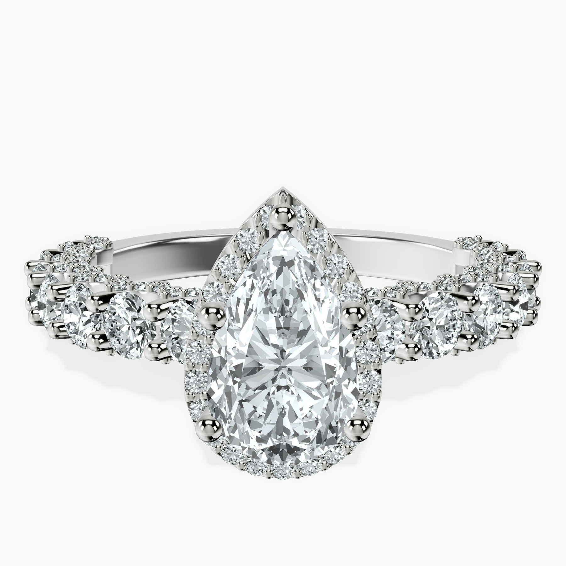 Platinum Enchanté Side Stones Halo Lab Diamond Ring front image
