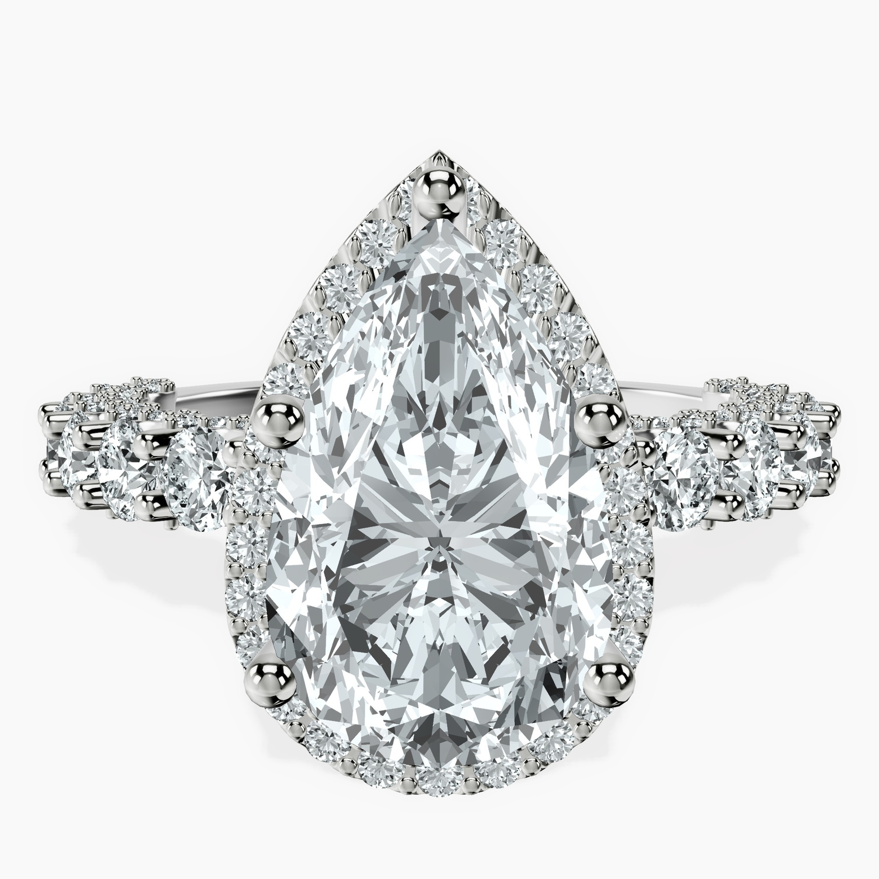 Platinum Enchanté Side Stones Halo Lab Diamond Ring front image