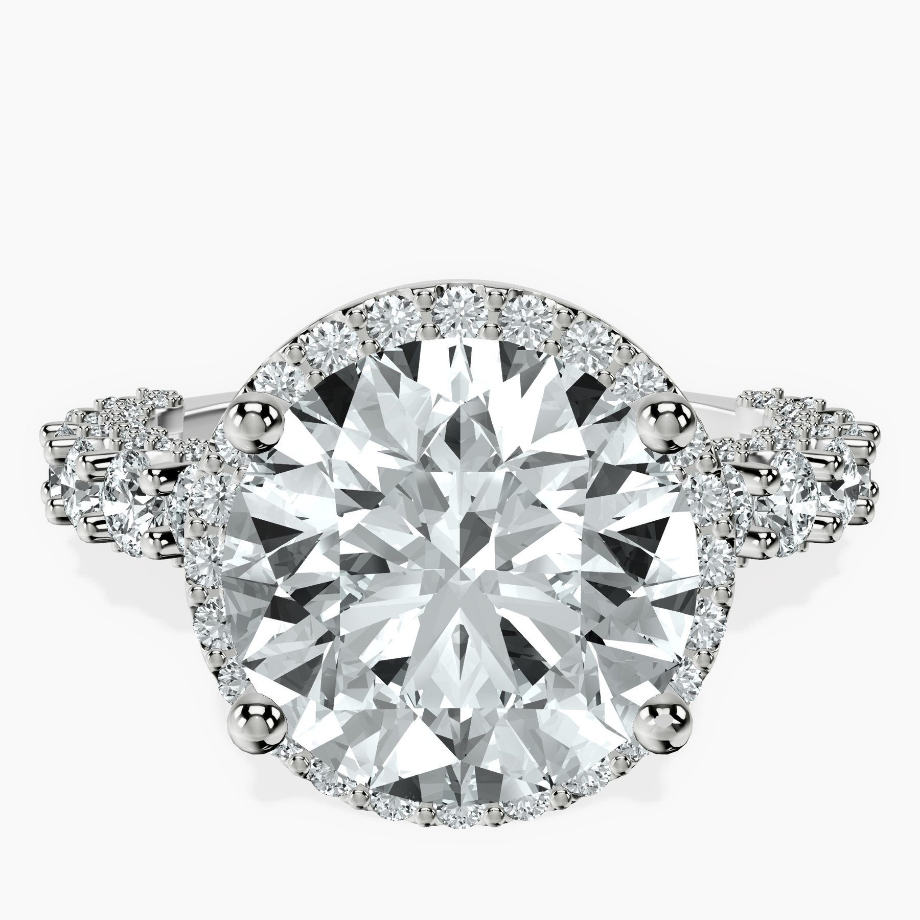 Platinum Enchanté Side Stones Halo Lab Diamond Ring front image