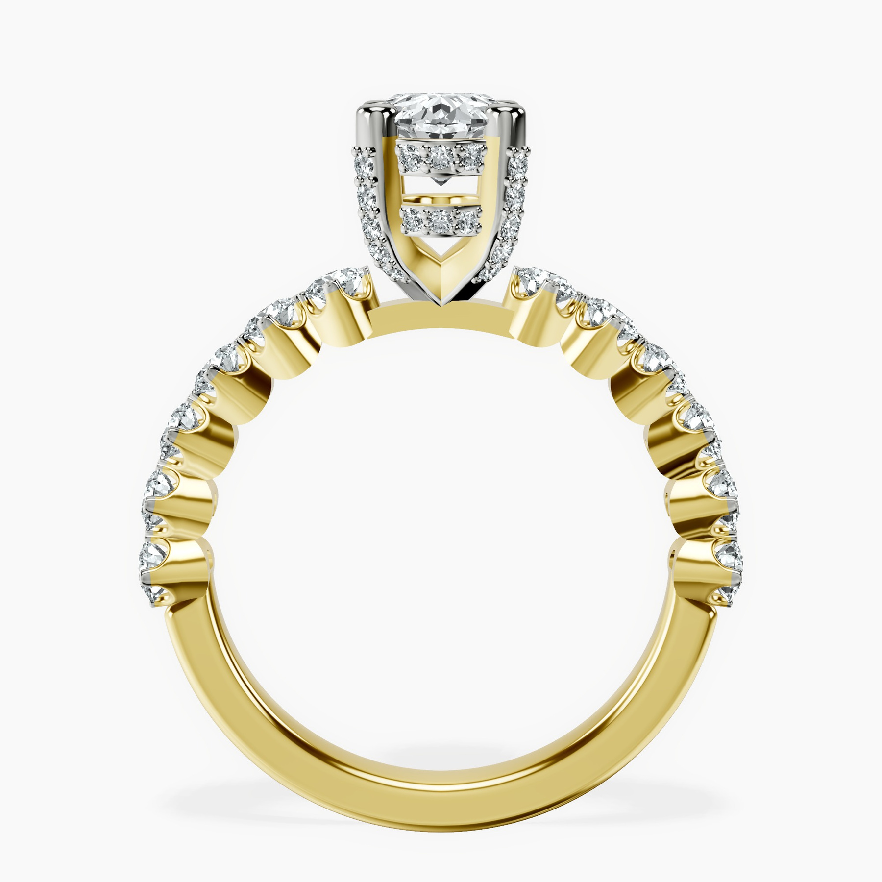 10kt Yellow Gold Caitronia Floating Side Stones Lab Diamond Ring side right image one