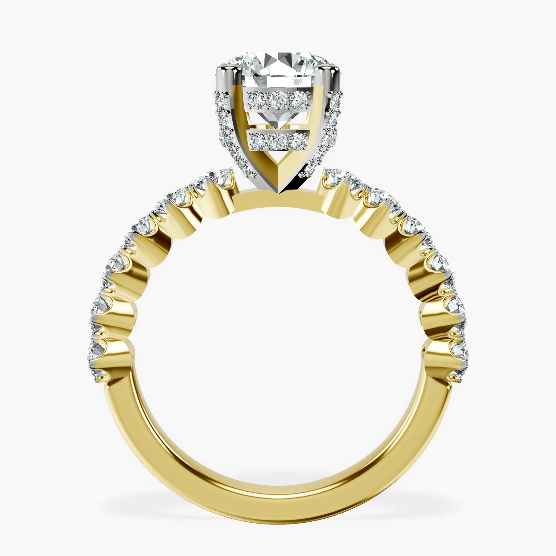 10kt Yellow Gold Caitronia Floating Side Stones Lab Diamond Ring side right image one
