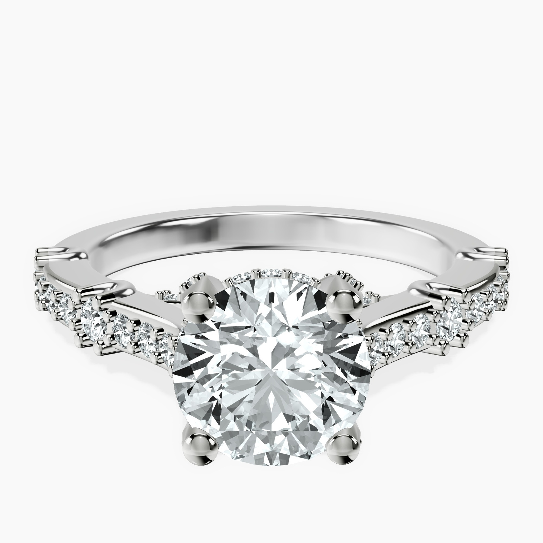 2.82 ct. round Odyssey lab diamond ring in 14kt white gold rtr top