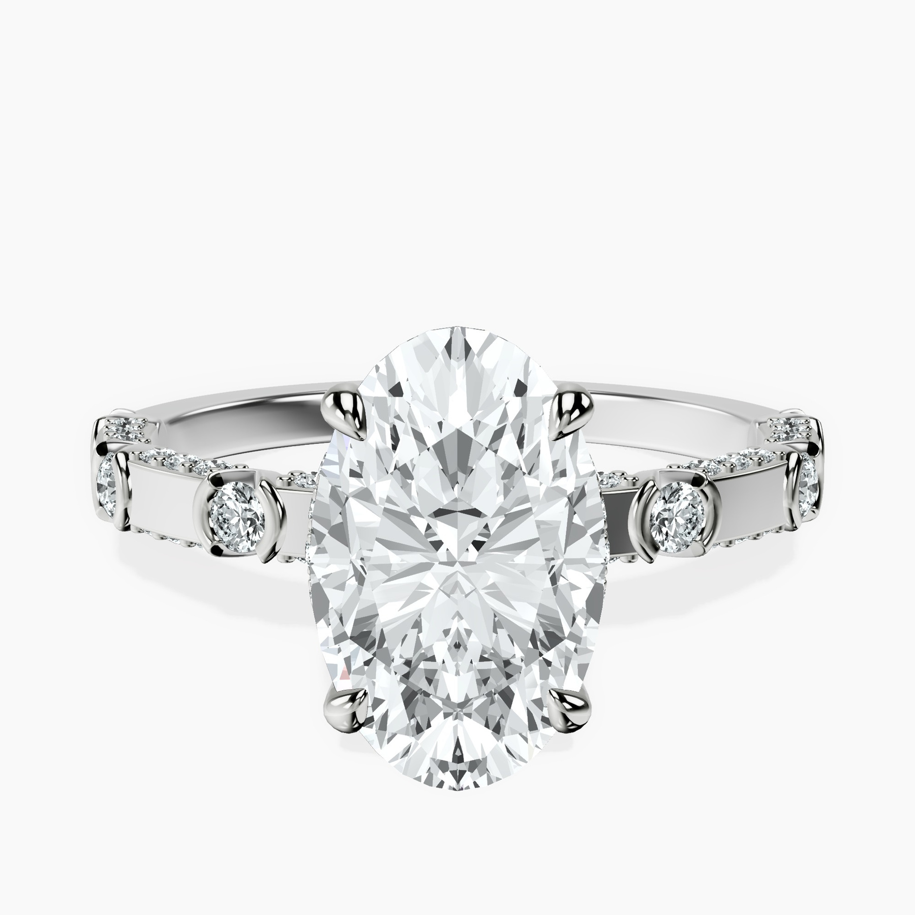 10kt White Gold Majestic Love Lab Diamond Accent Ring rtr top