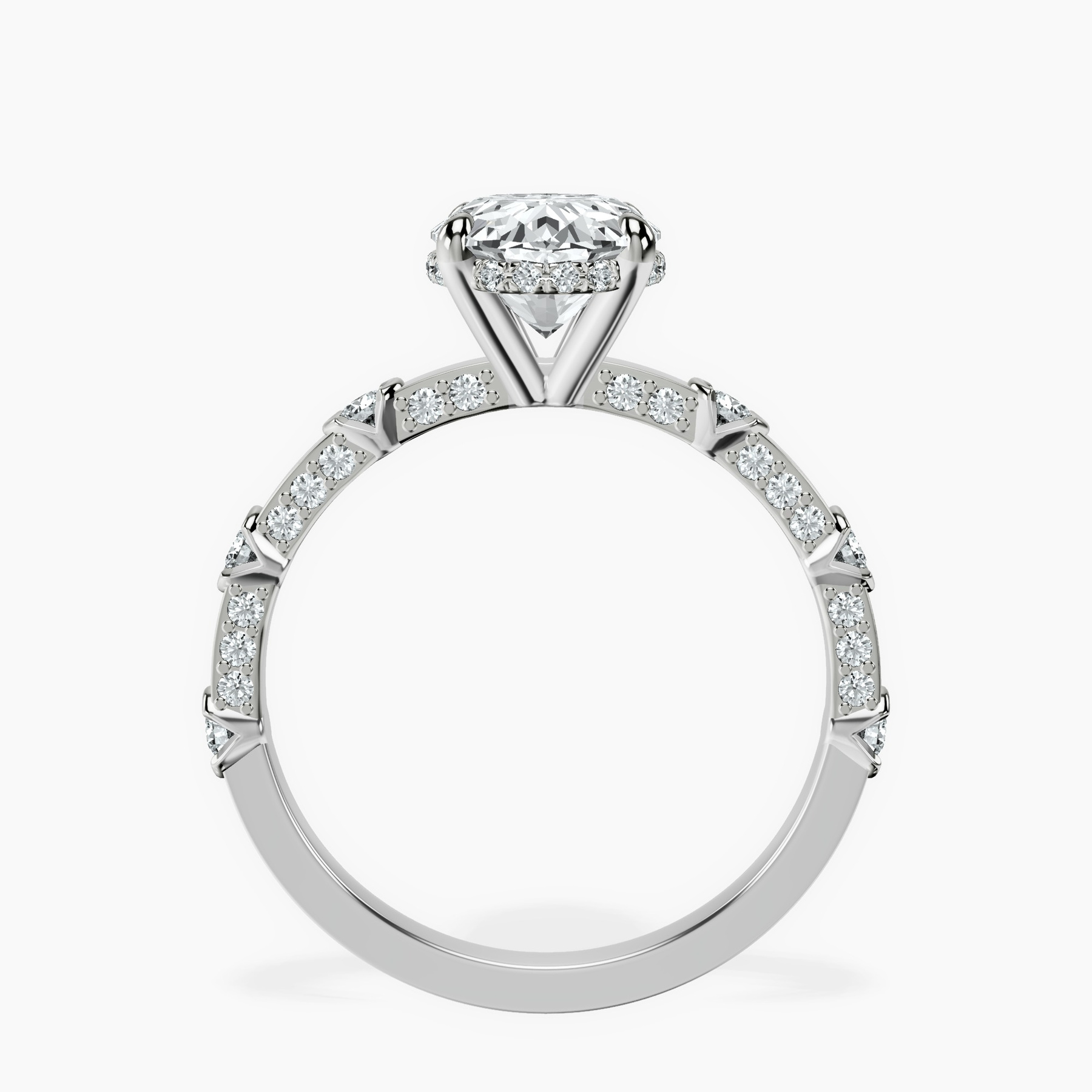 10kt White Gold Majestic Love Lab Diamond Accent Ring side right image one