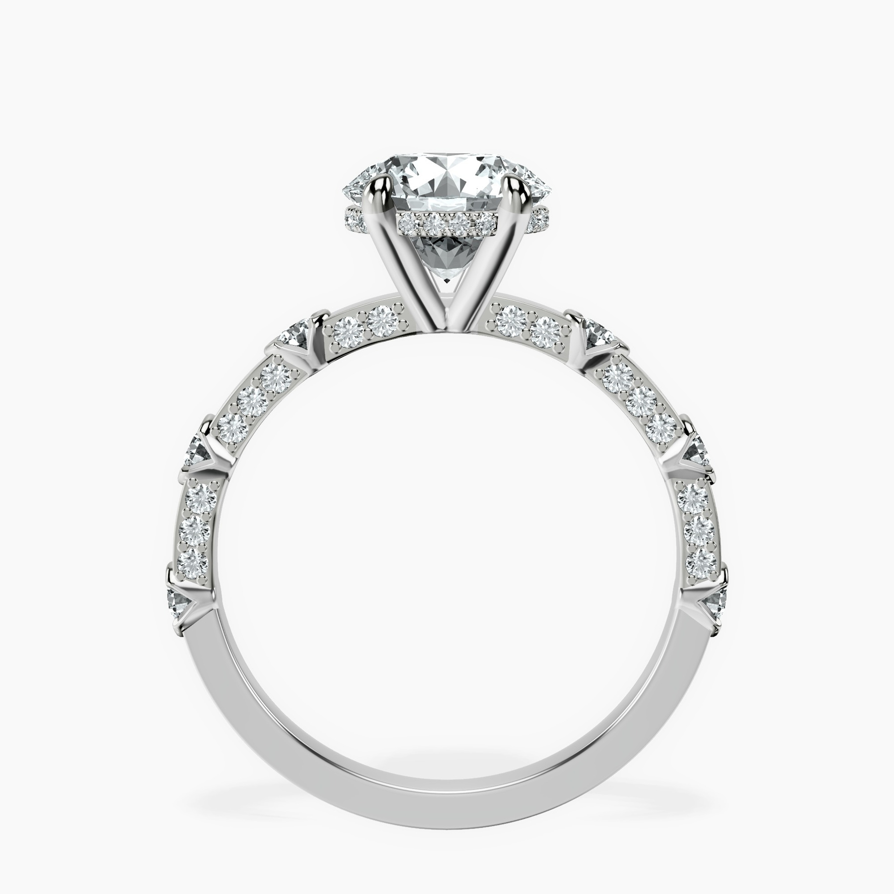 10kt White Gold Majestic Love Lab Diamond Accent Ring side right image one