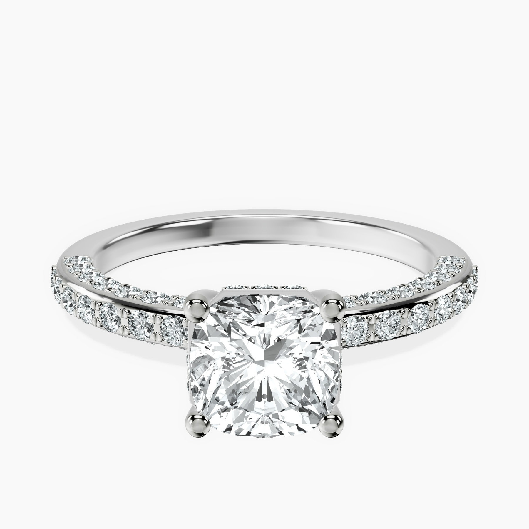 10kt White Gold Adele Secret Double Halo Lab Diamond Ring front image