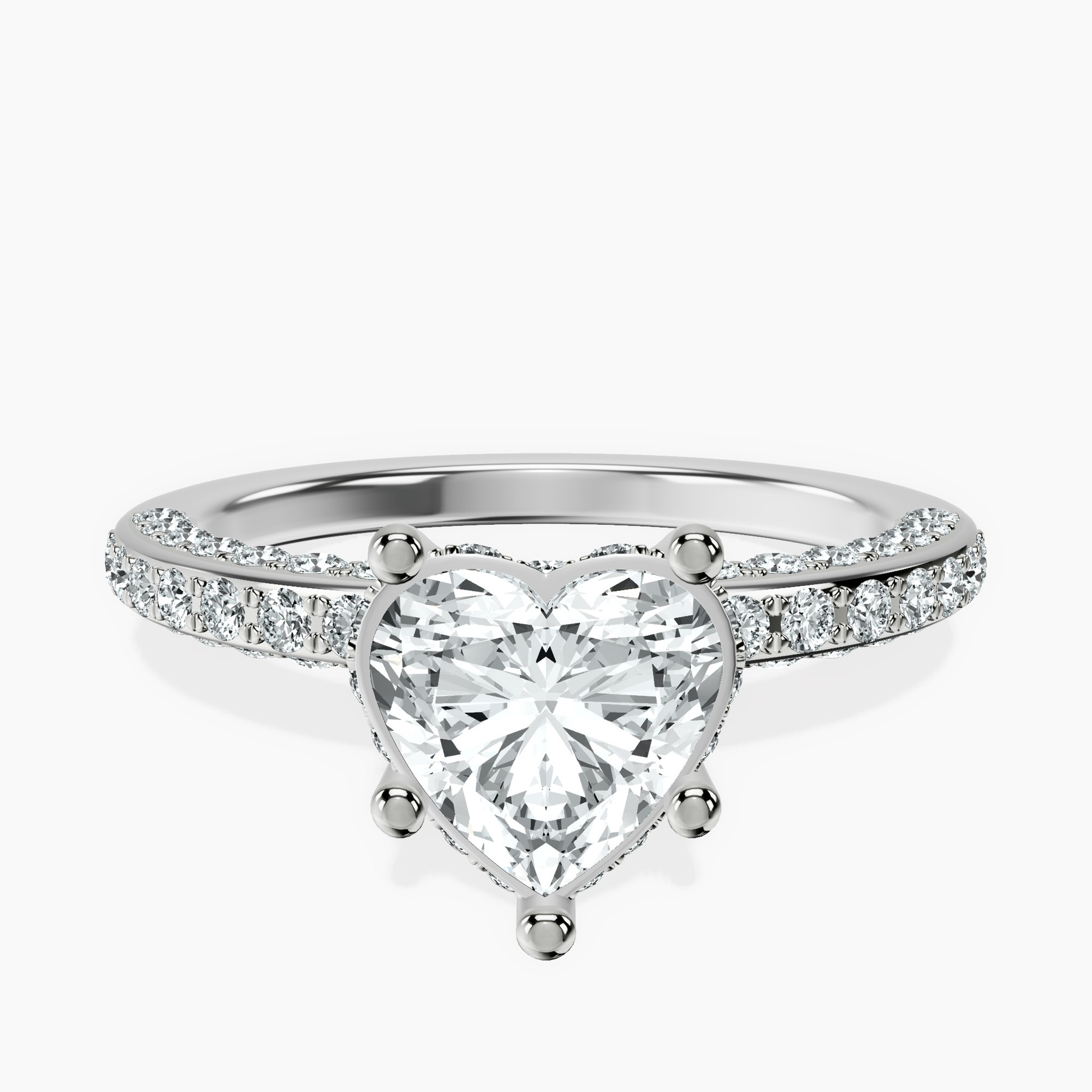 10kt White Gold Adele Secret Double Halo Lab Diamond Ring front image