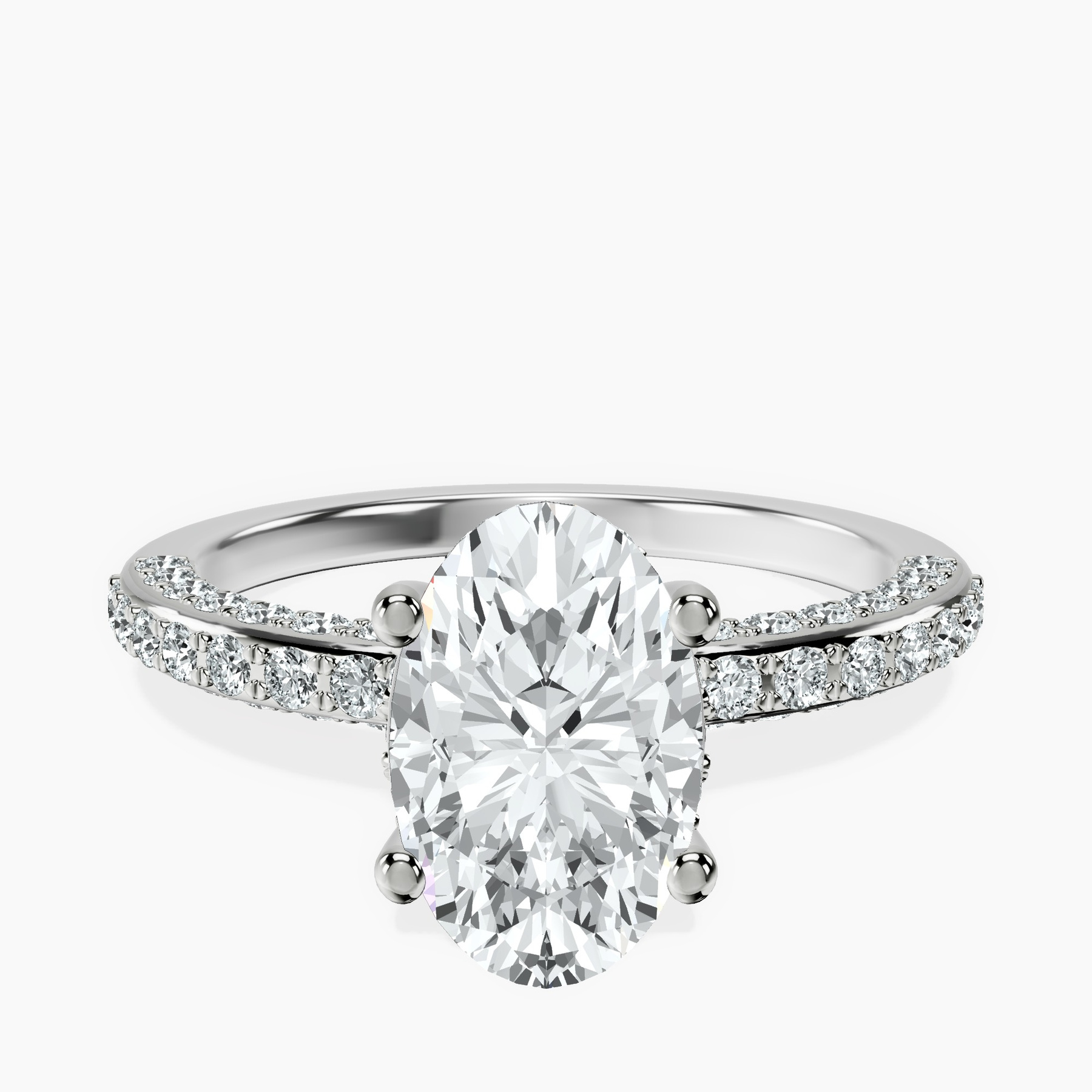 10kt White Gold Adele Secret Double Halo Lab Diamond Ring front image