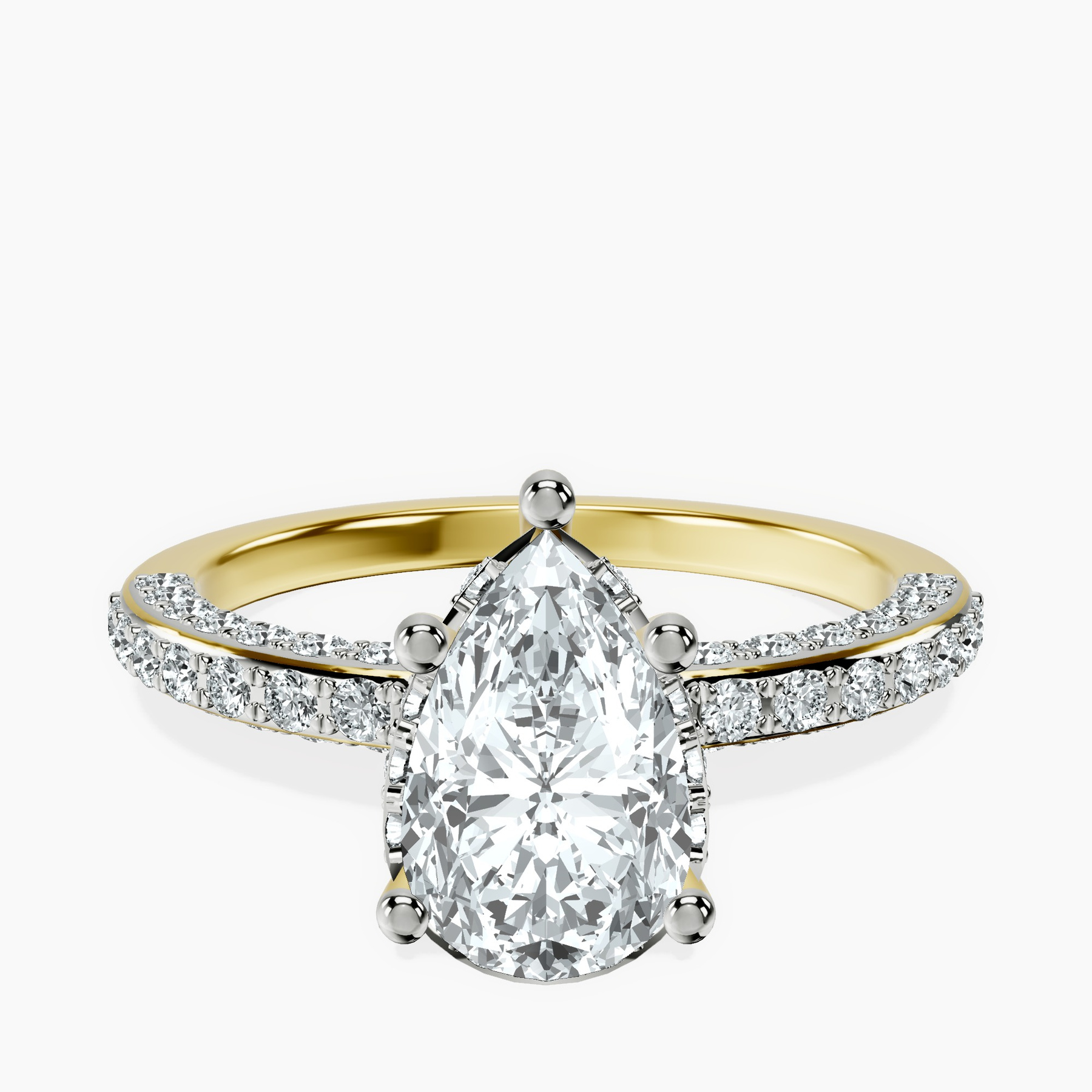 18kt Yellow Gold Adele Secret Double Halo Lab Diamond Ring front image