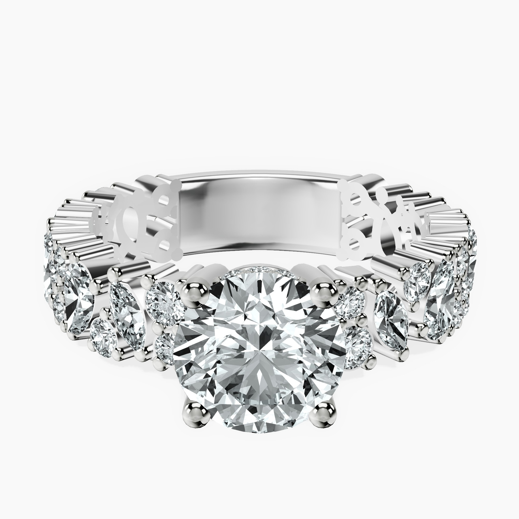 2.82 ct. round Skylar Ring in 18kt white gold rtr top