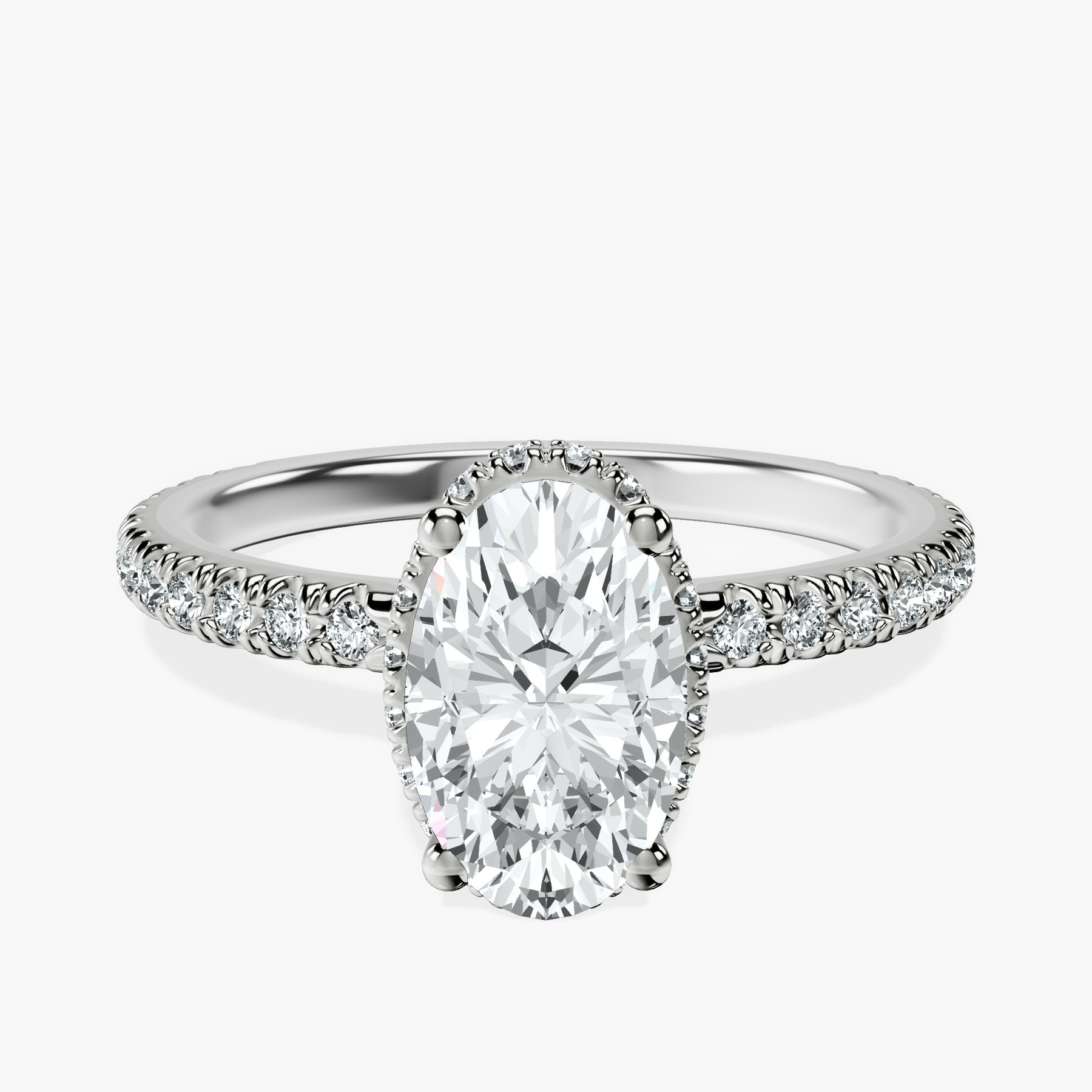 1.13 ct. oval Cleopatra Ring in 10kt white gold rtr top
