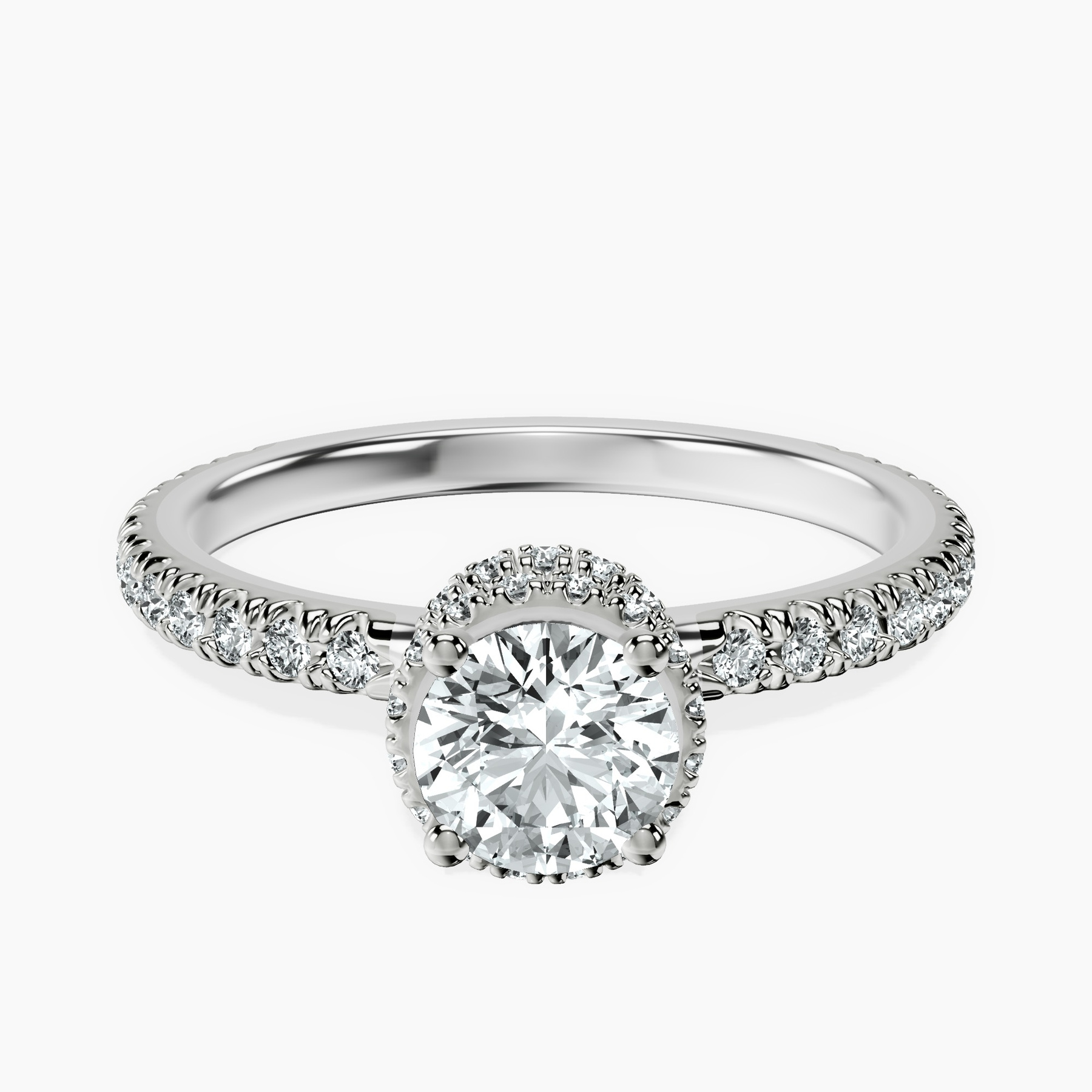 Platinum Cleopatra Halo Lab Diamond Ring front image