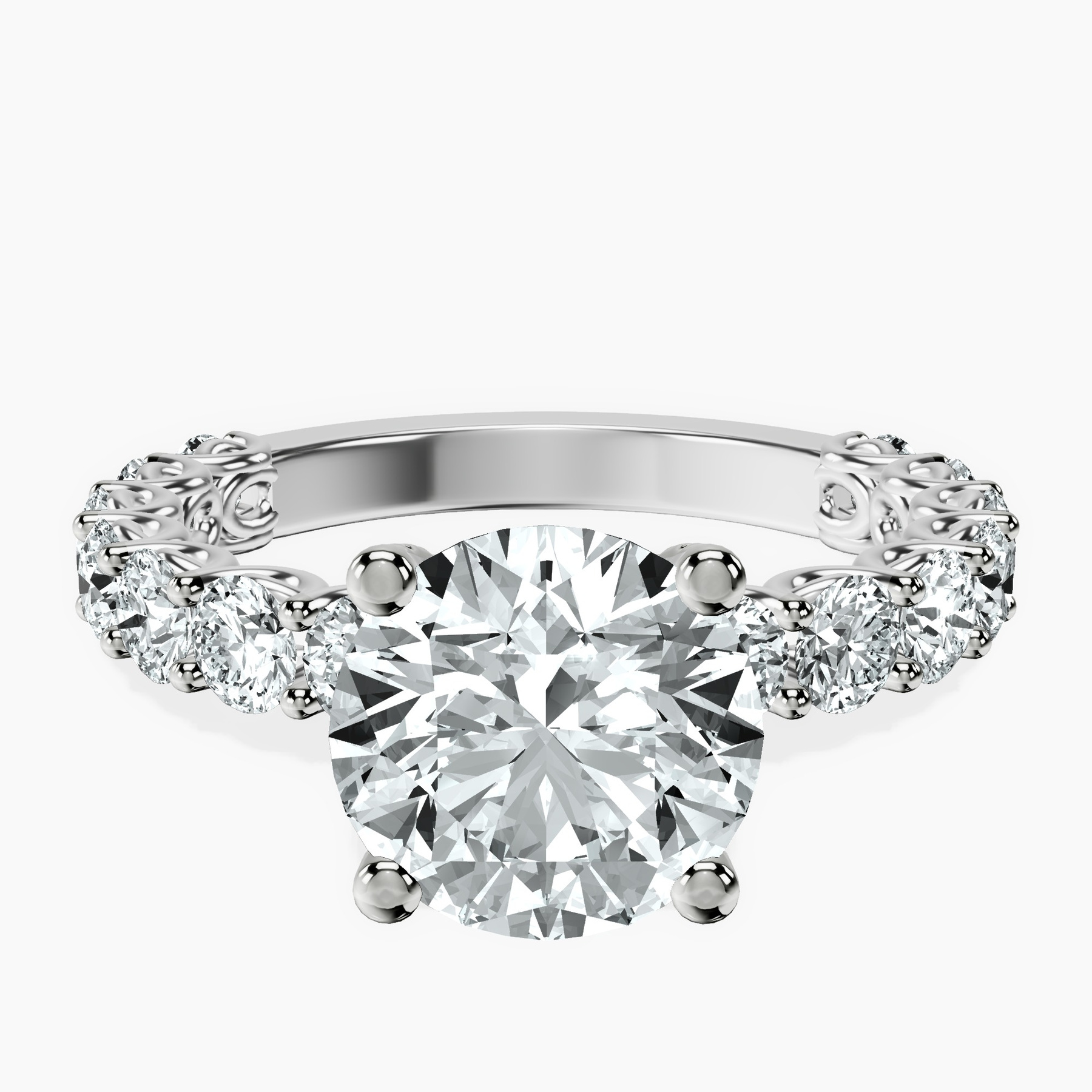 2.82 ct. round Genelia Ring in 10kt white gold rtr top