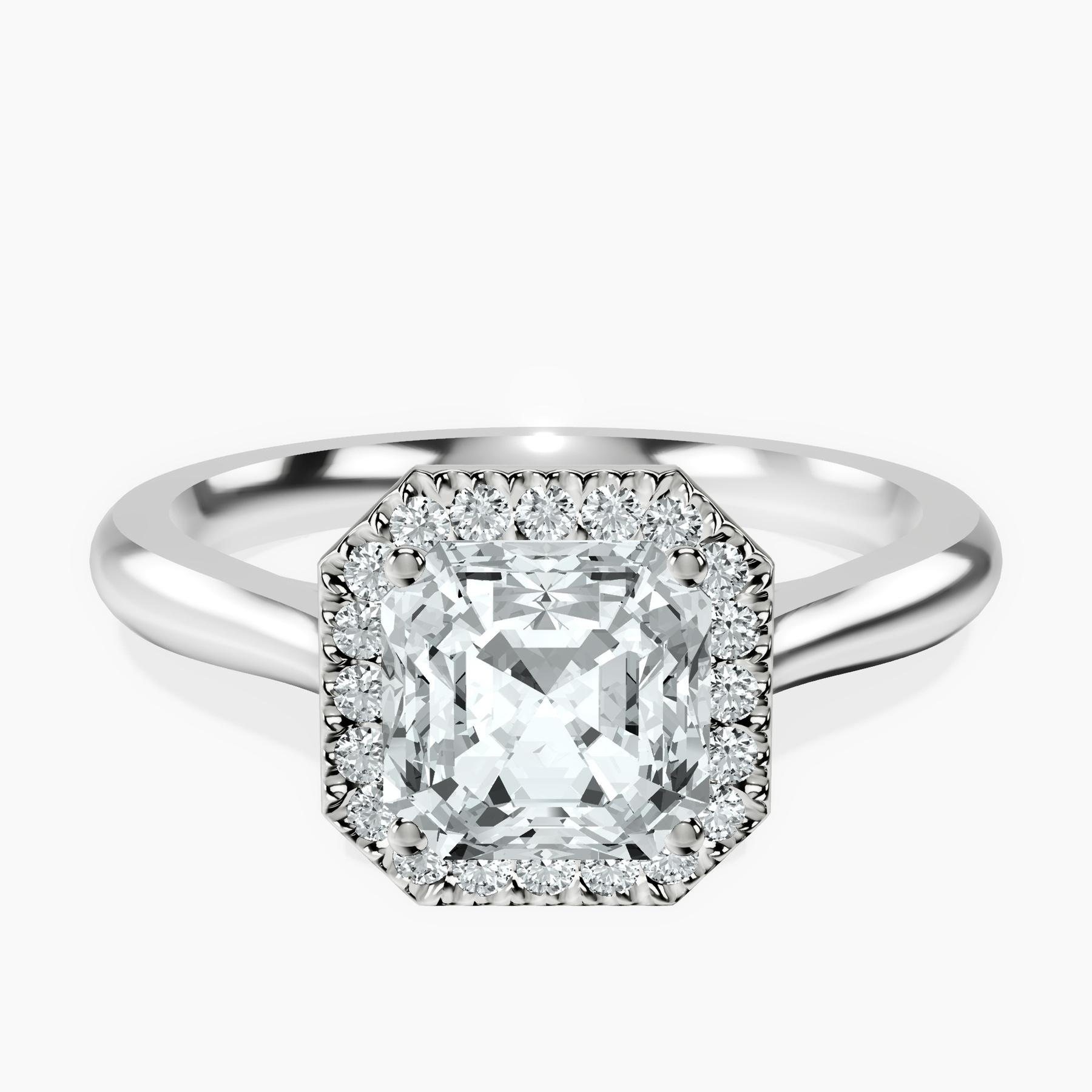 Platinum Harriet Halo 2mm Lab Diamond Ring front image