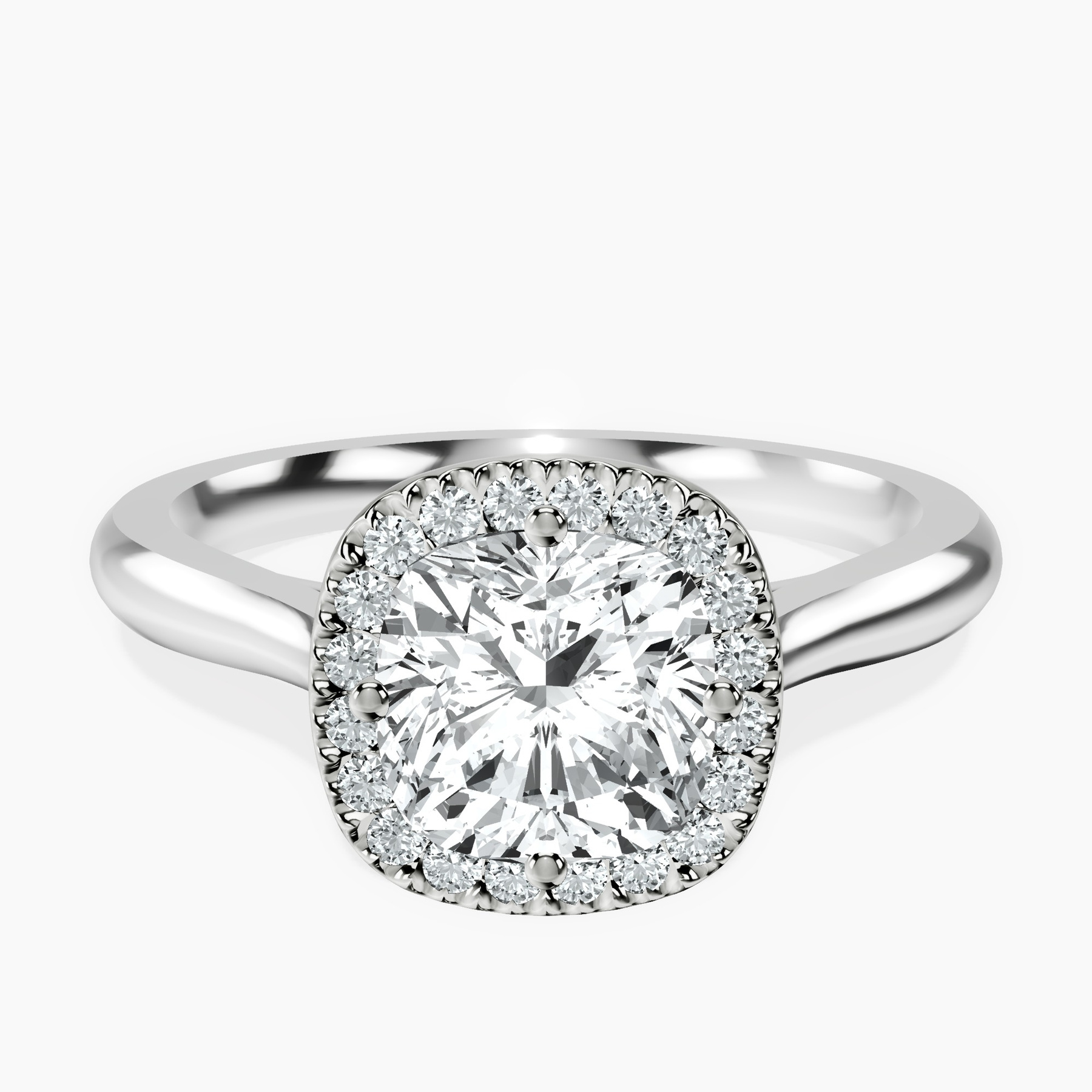 10kt White Gold Harriet Halo 2mm Lab Diamond Ring rtr top