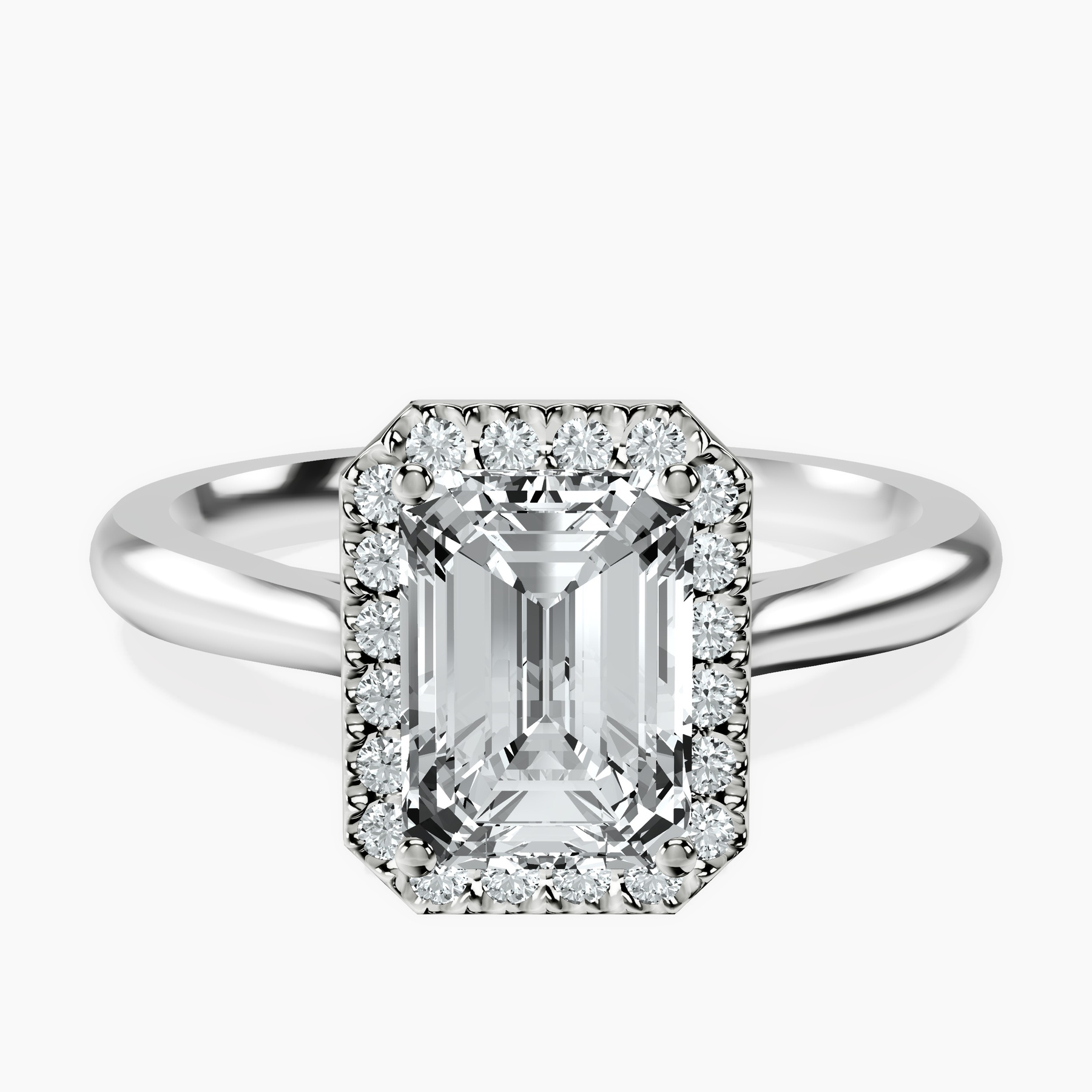 10kt White Gold Harriet Halo 2mm Lab Diamond Ring rtr top