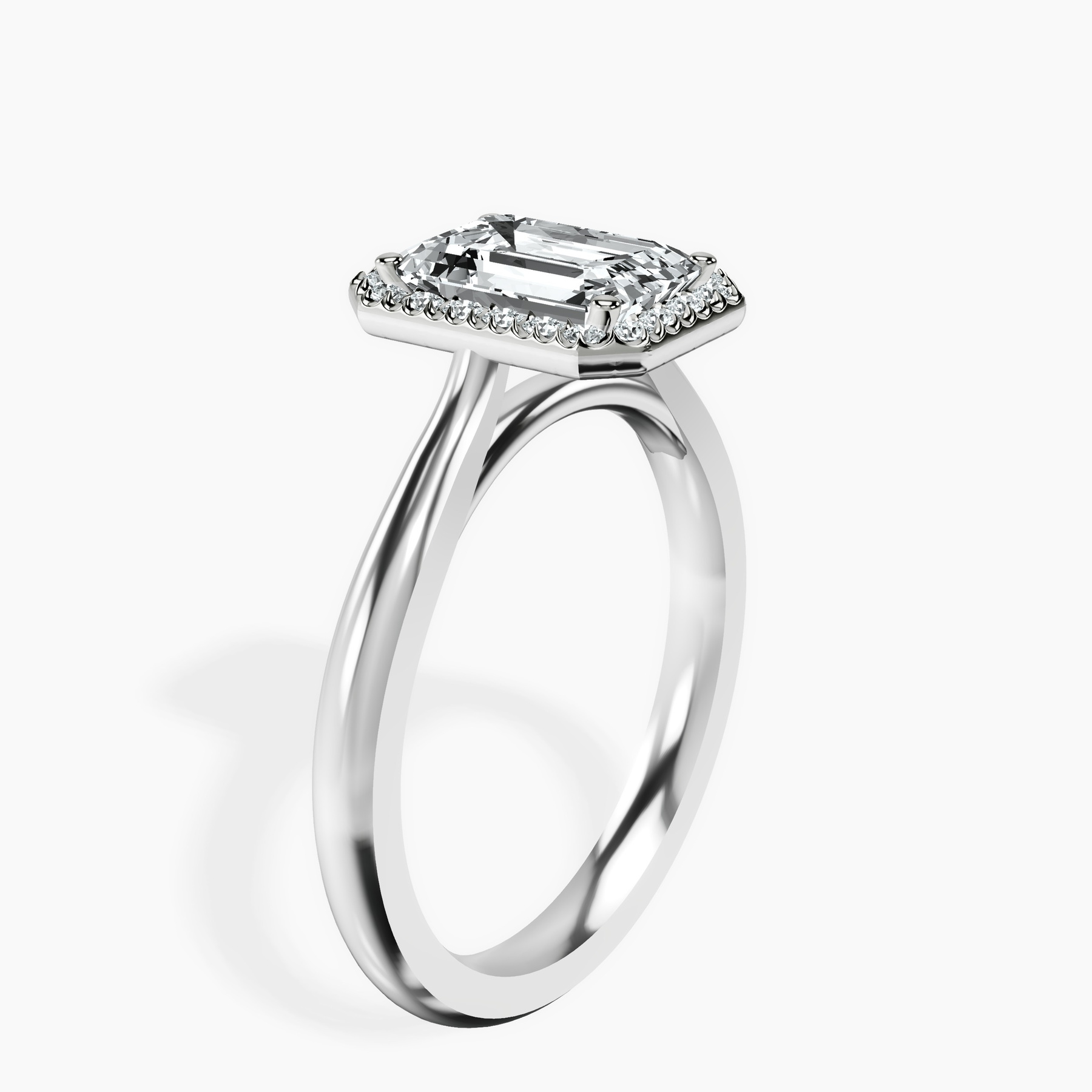 10kt White Gold Harriet Halo 2mm Lab Diamond Ring standing product image one