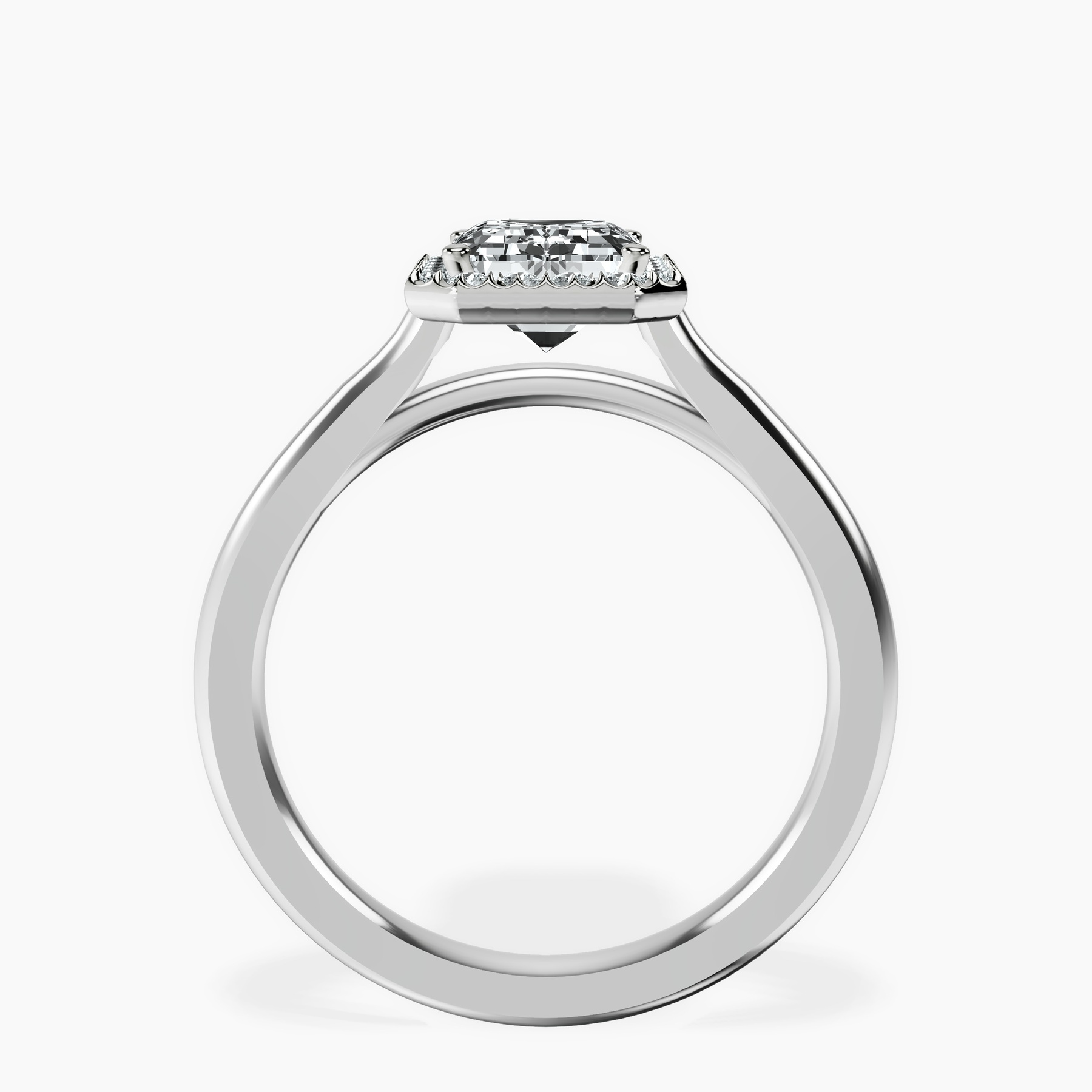 10kt White Gold Harriet Halo 2mm Lab Diamond Ring side right image one