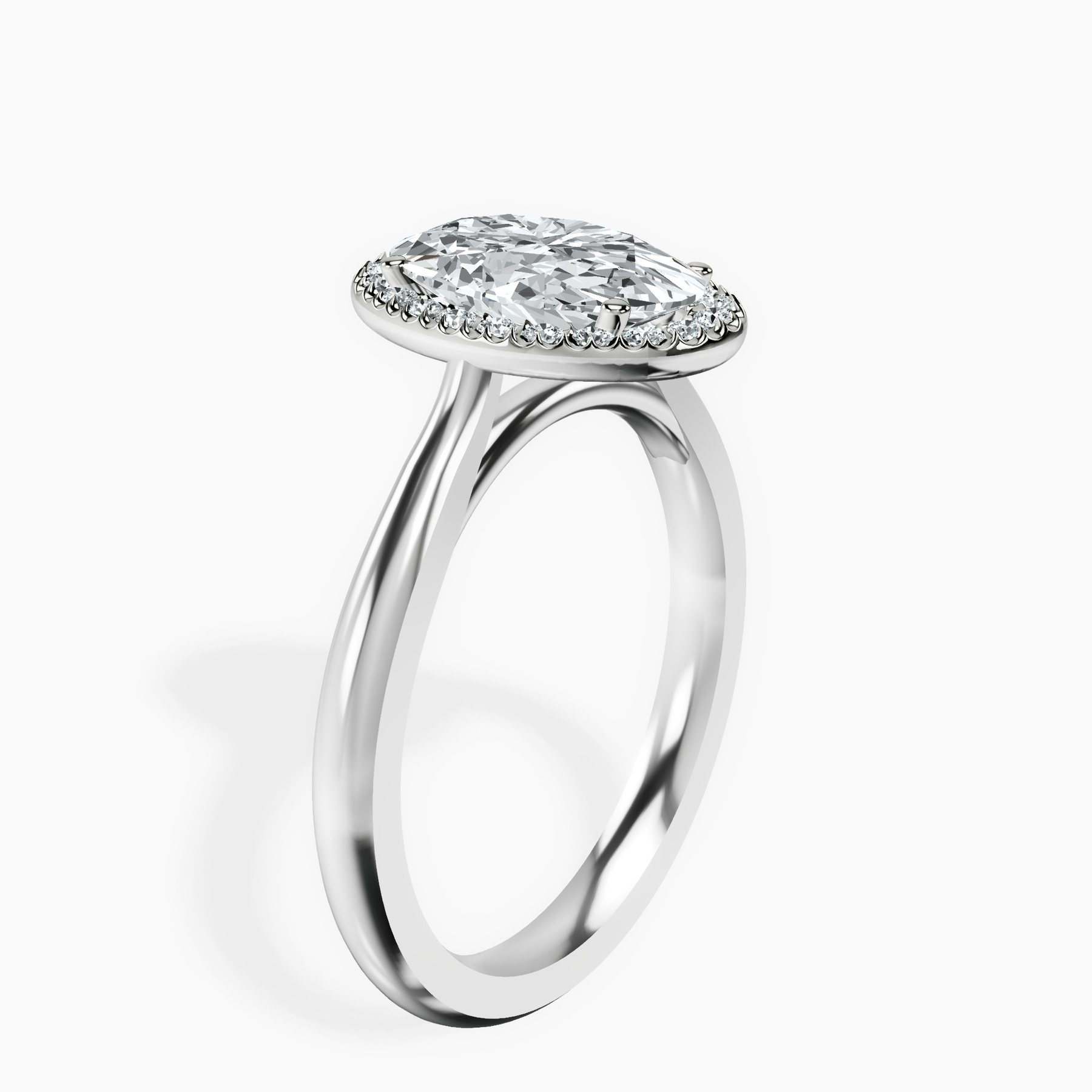10kt White Gold Harriet Halo 2mm Lab Diamond Ring standing product image one