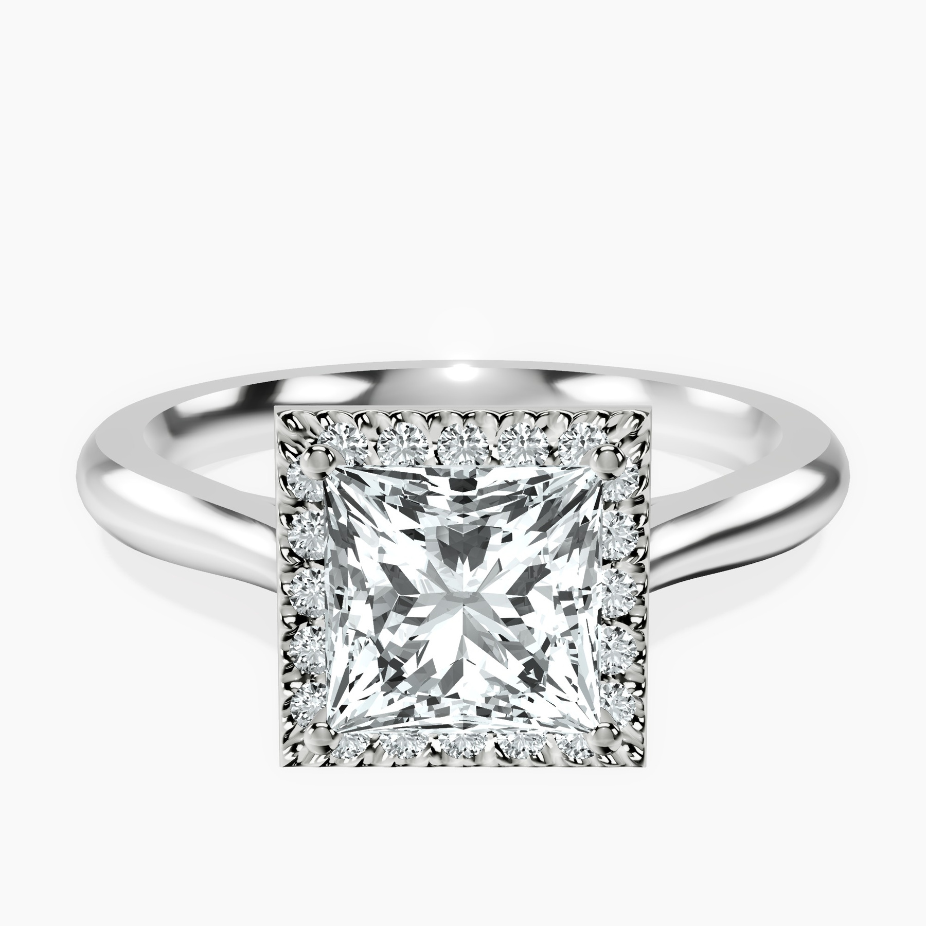18kt White Gold Harriet Halo 2mm Lab Diamond Ring front image