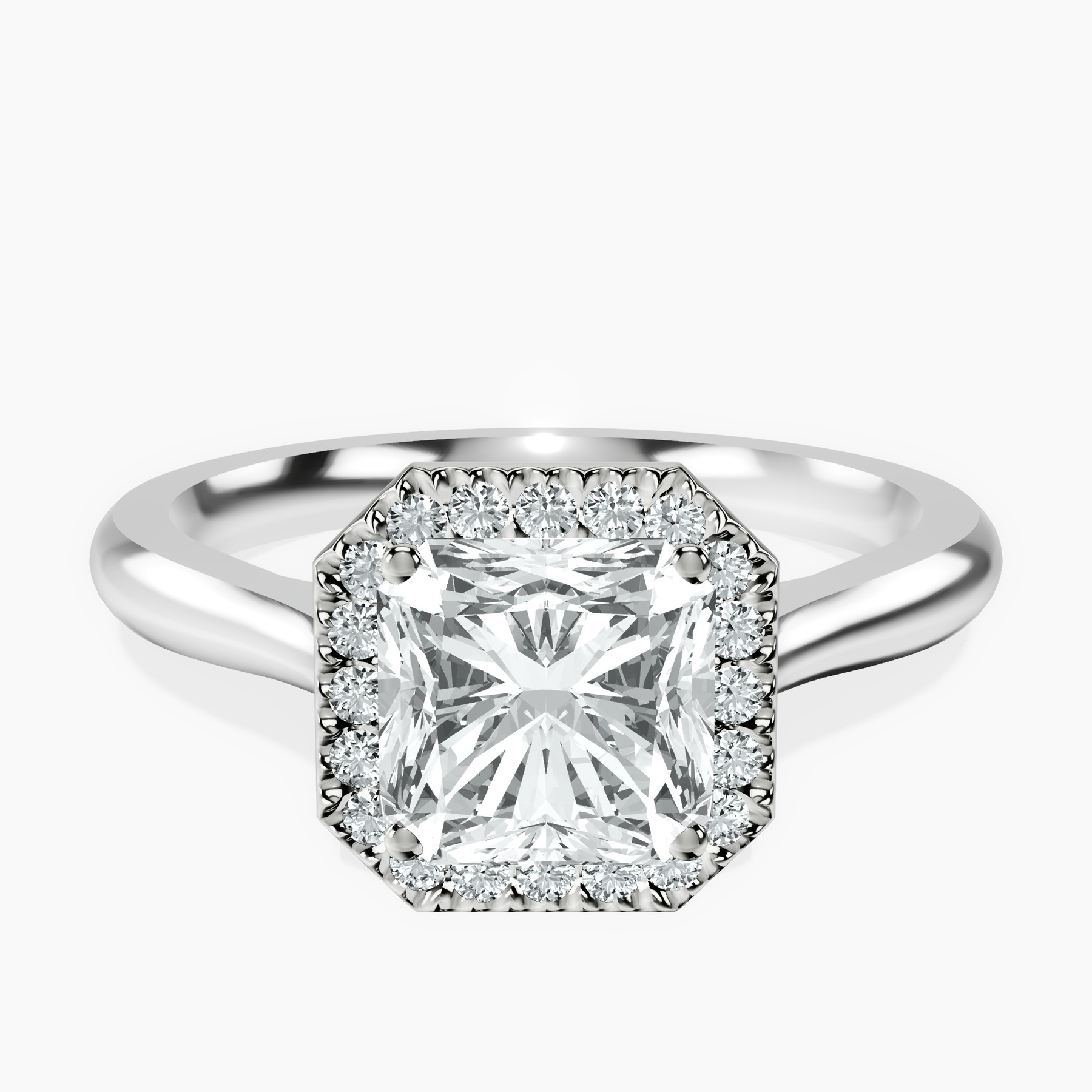 Platinum Harriet Halo 2mm Lab Diamond Ring front image