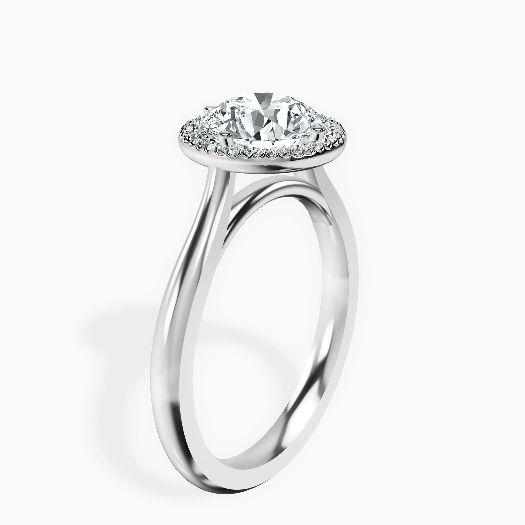 10kt White Gold Harriet Halo 2mm Lab Diamond Ring standing product image one