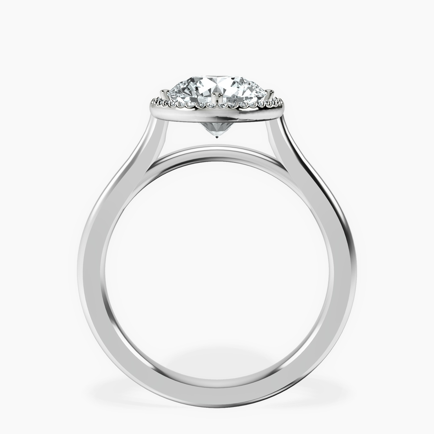 10kt White Gold Harriet Halo 2mm Lab Diamond Ring side right image one