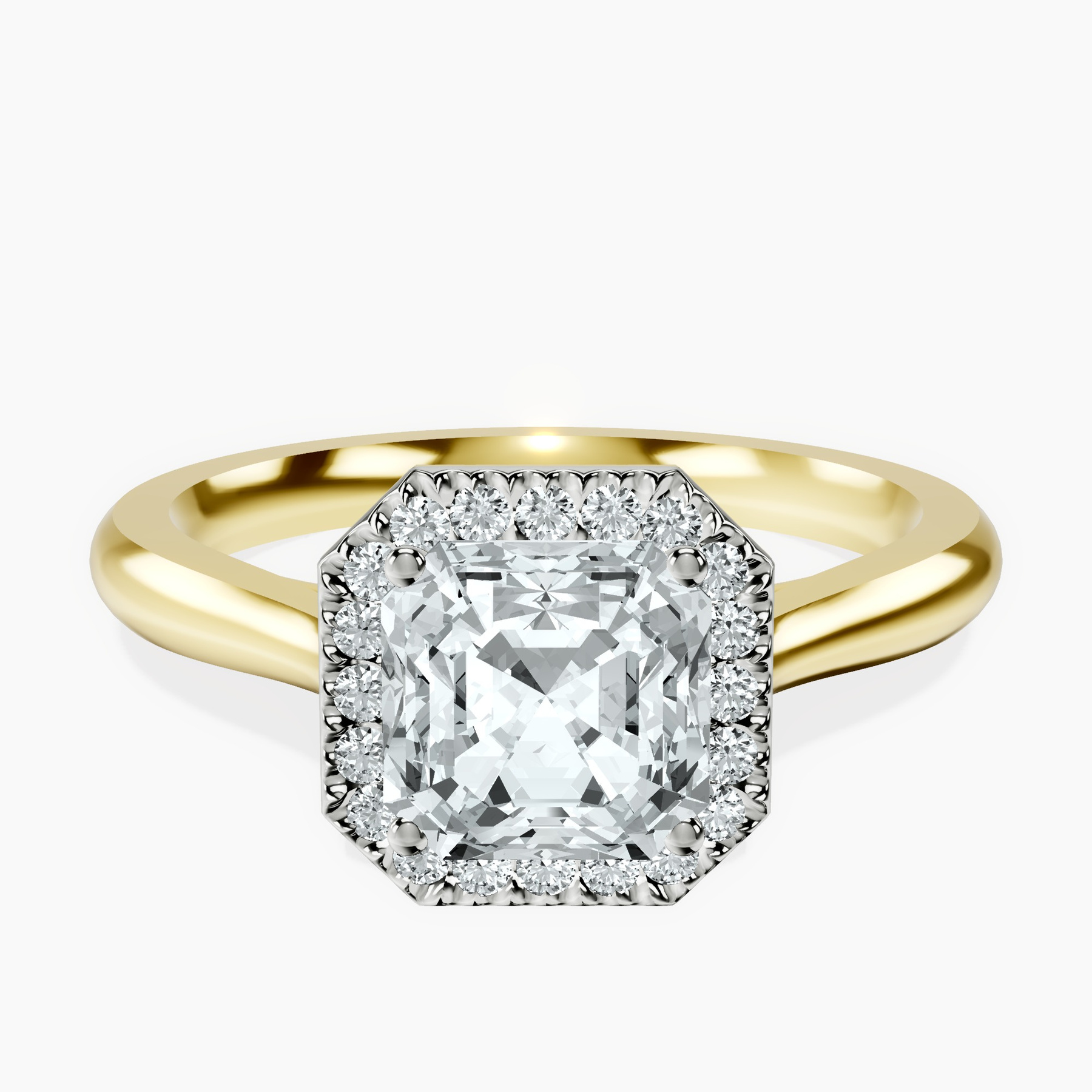 14ct Yellow Gold Harriet Halo 2mm Lab Diamond Ring front image