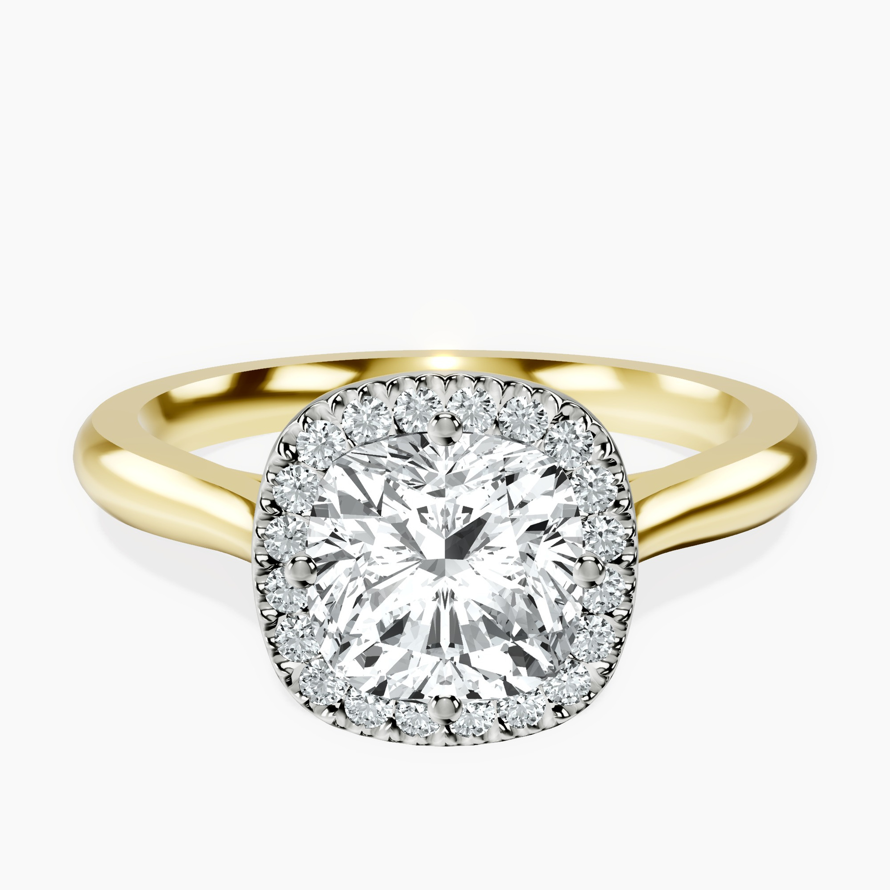 18kt Yellow Gold Harriet Halo 2mm Lab Diamond Ring front image