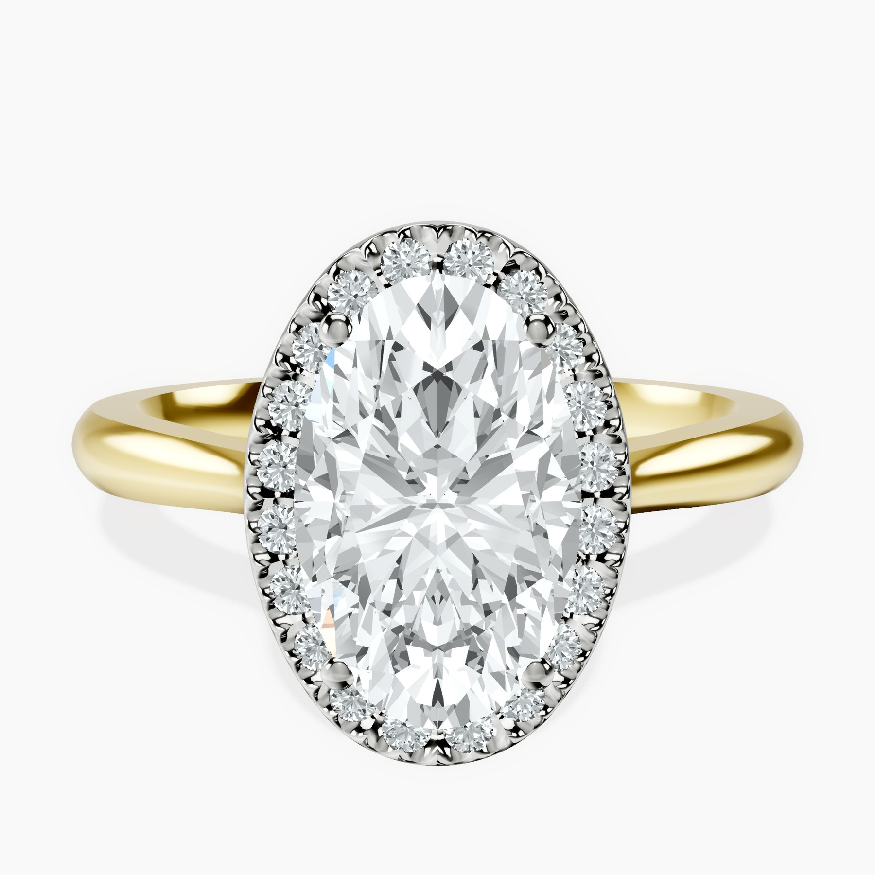 2.06 ct. oval Harriet Ring in 18kt yellow gold rtr top