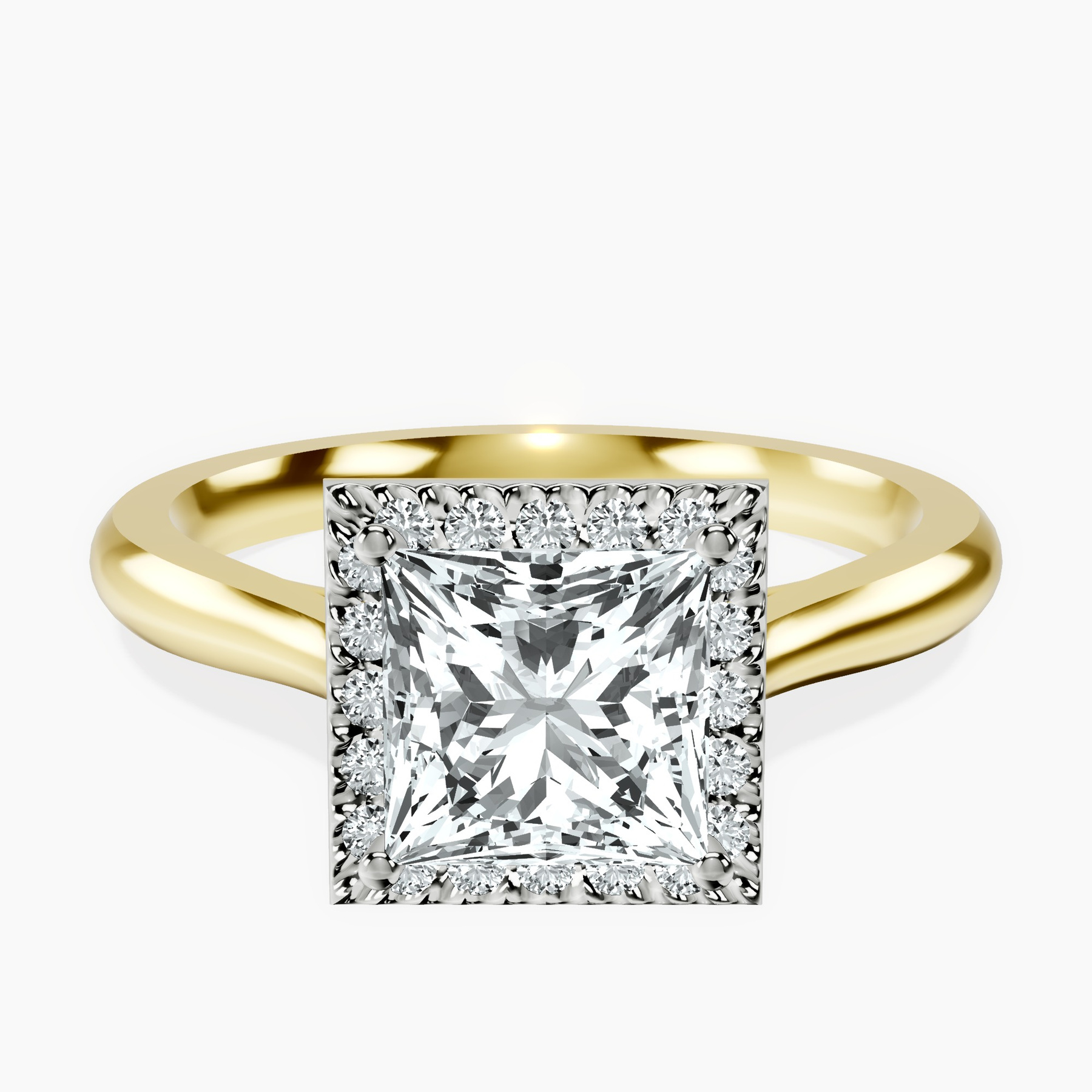 10kt Yellow Gold Harriet Halo 2mm Lab Diamond Ring front image