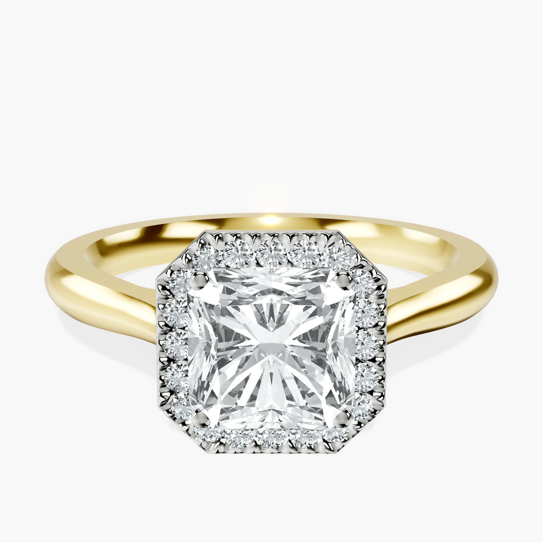14ct Yellow Gold Harriet Halo 2mm Lab Diamond Ring front image