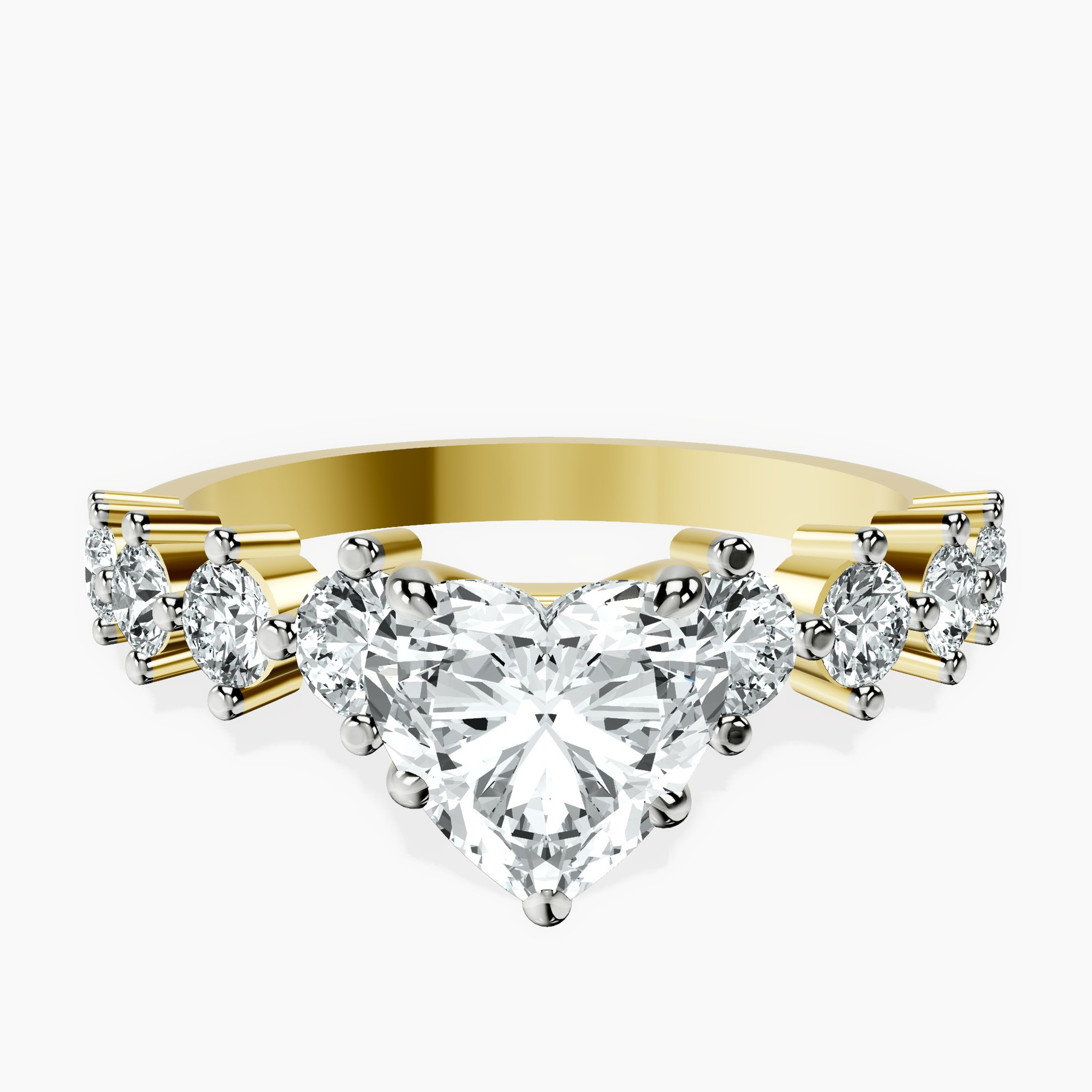1.29 ct. heart Edna Ring in 18kt yellow gold rtr top