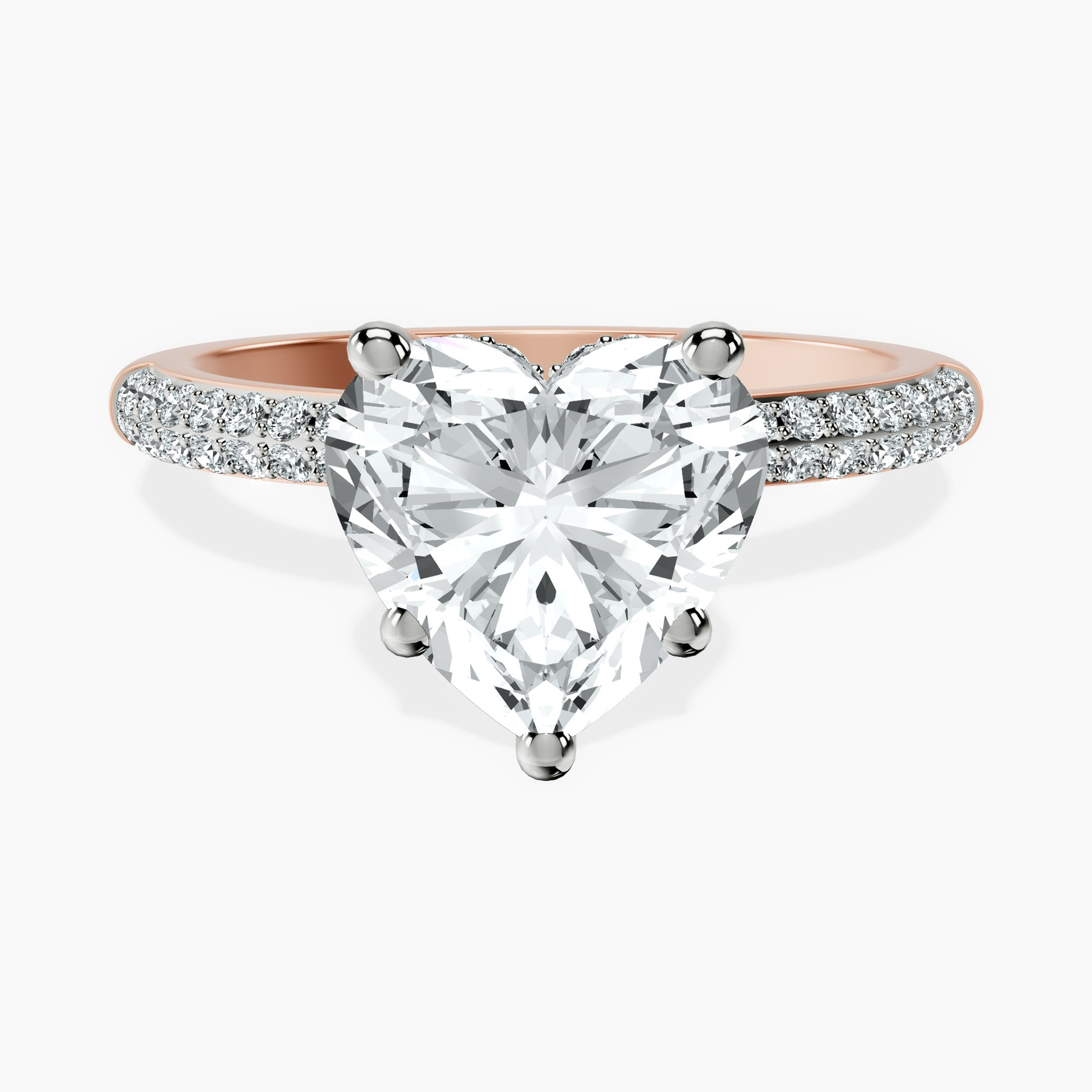 1.29 ct. heart Eloa Secret Halo Ring in 10kt rose gold rtr top
