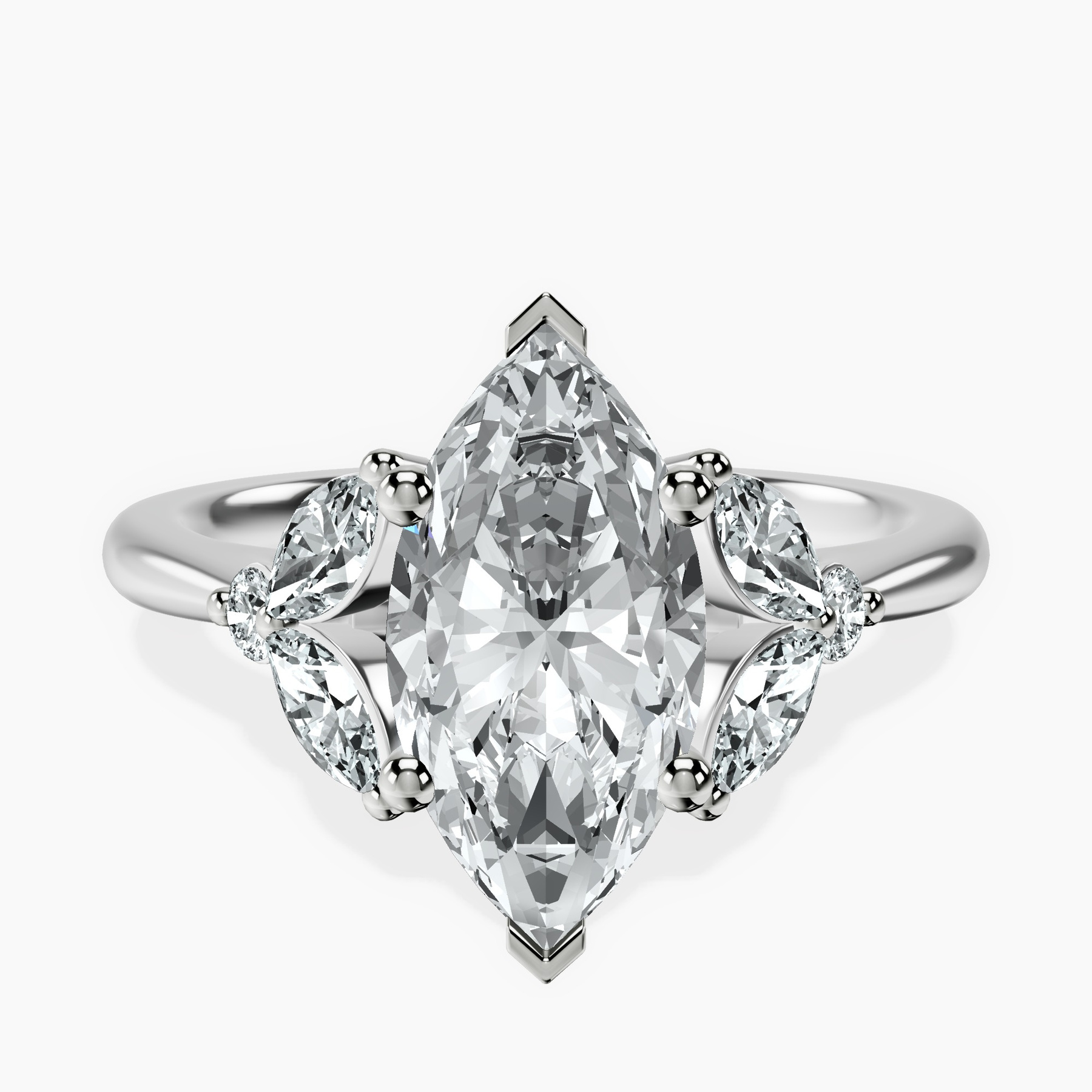 1.39 ct. marquise Beatrice Ring in 10kt white gold rtr top