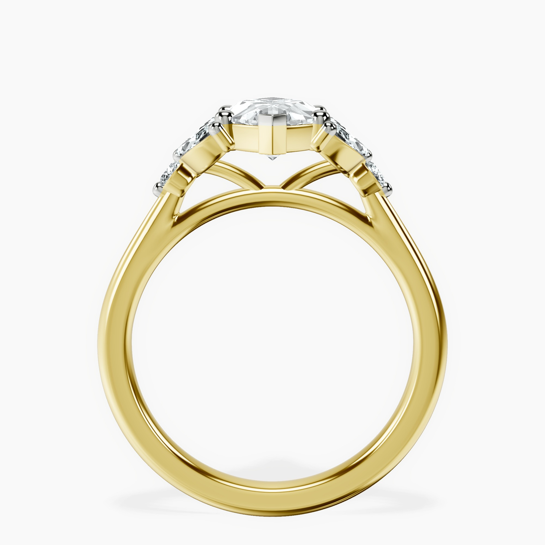 10kt Yellow Gold Beatrice Marquise Side Stone Lab Diamond Ring side right image one
