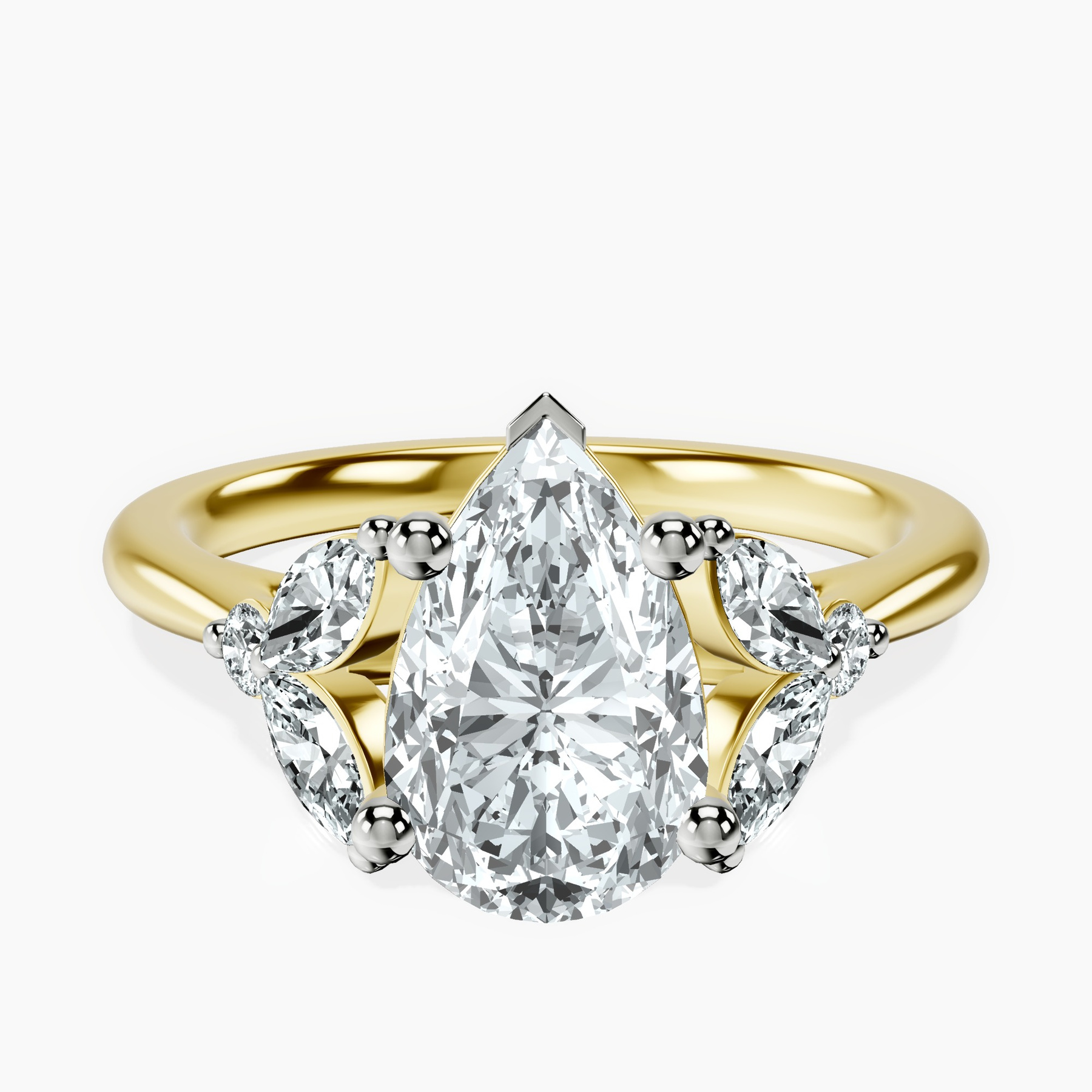 1.38 ct. pear Beatrice Ring in 18kt yellow gold rtr top