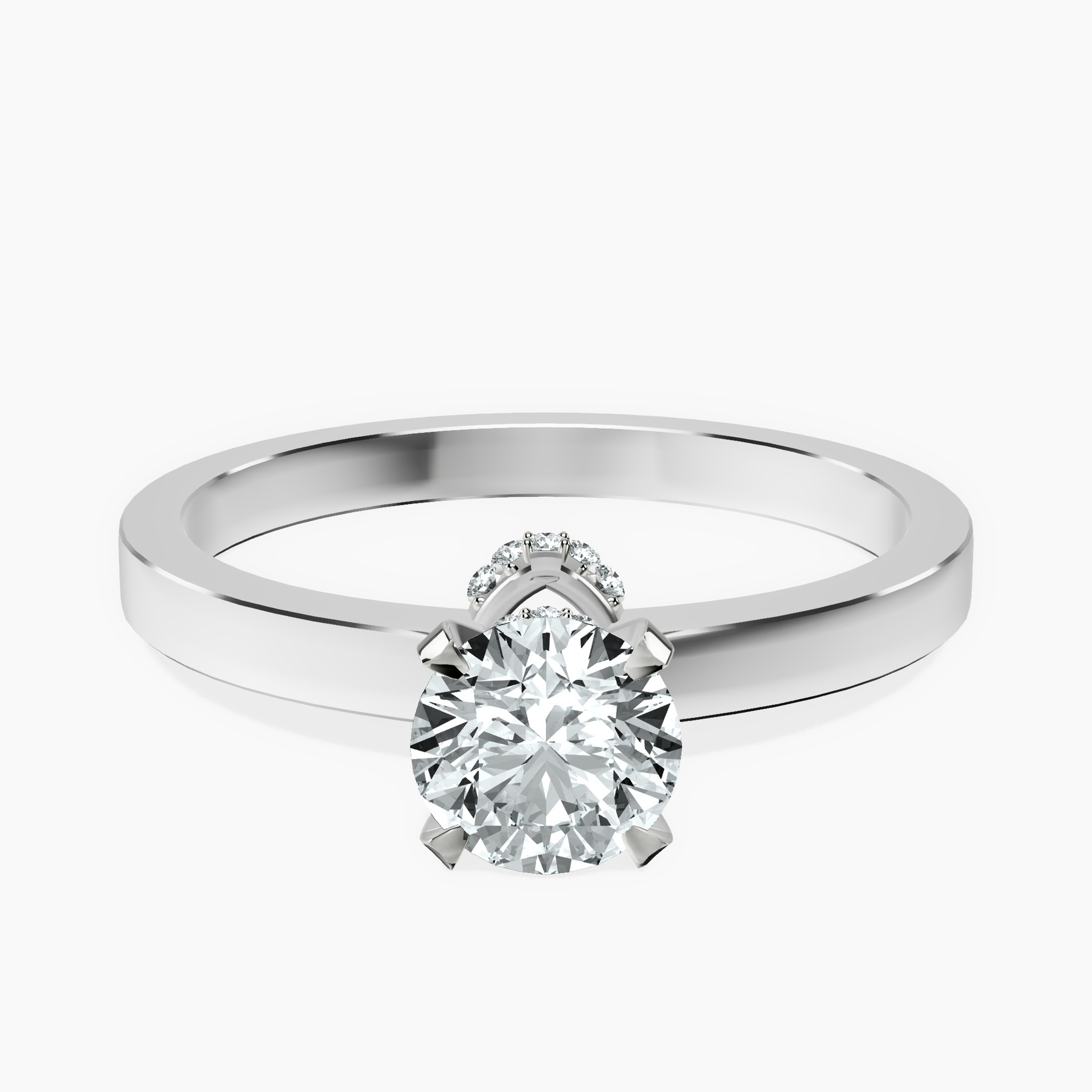 10kt White Gold Ember Secret Halo Lab Diamond Ring front image