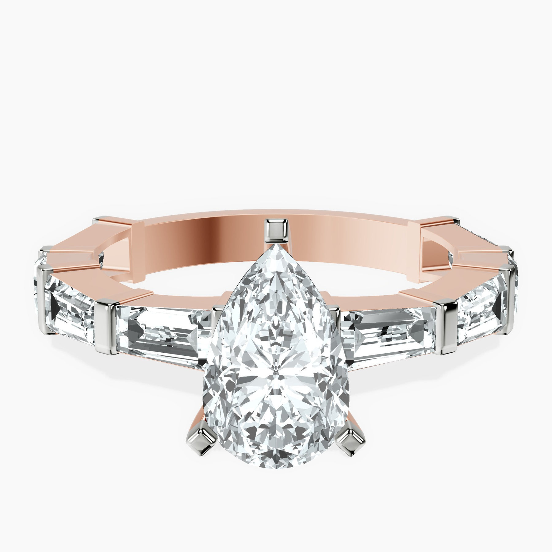 1.38 ct. pear Gizele Ring in 14kt rose gold rtr top