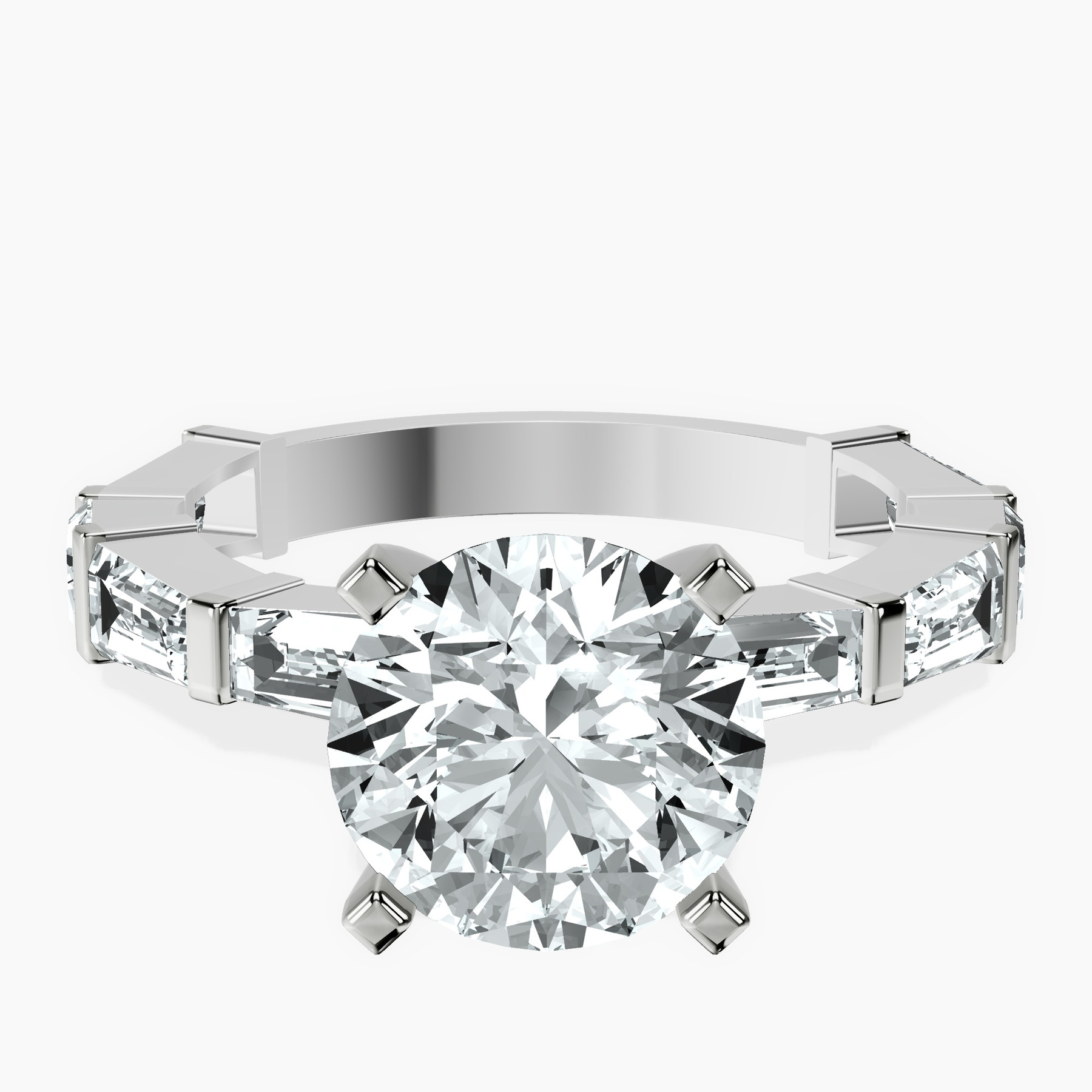 2.82 ct. round Gizele Ring in 18kt white gold rtr top