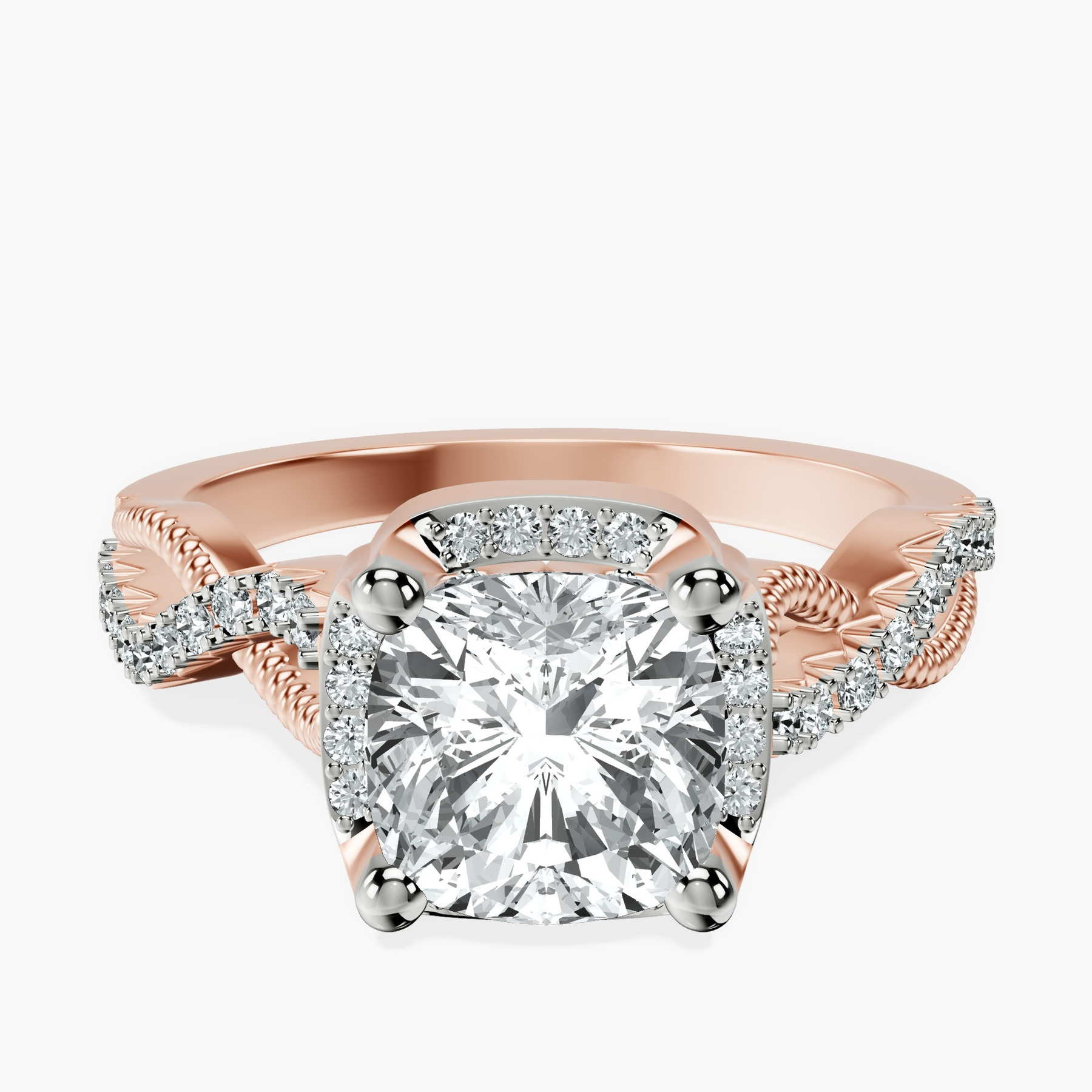 18kt Rose Gold Astoré Channel Glided Lab Diamond Ring front image