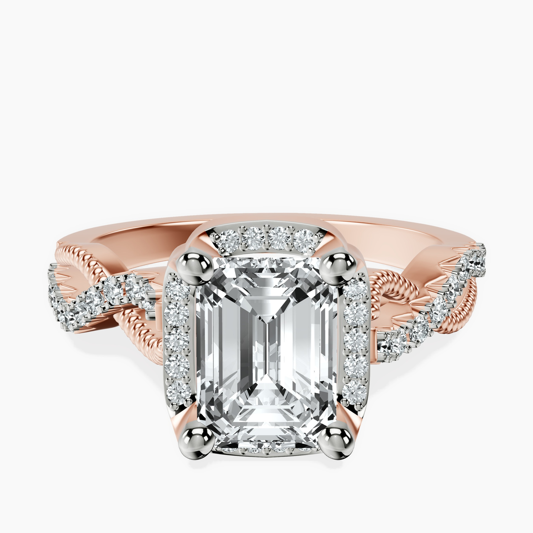 10kt Rose Gold Astoré Channel Glided Lab Diamond Ring front image