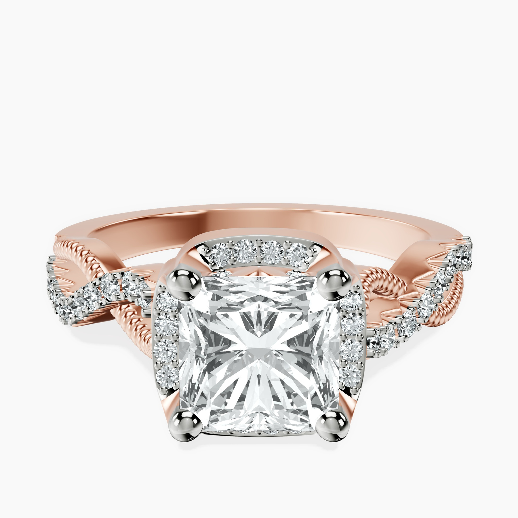 18kt Rose Gold Astoré Channel Glided Lab Diamond Ring front image