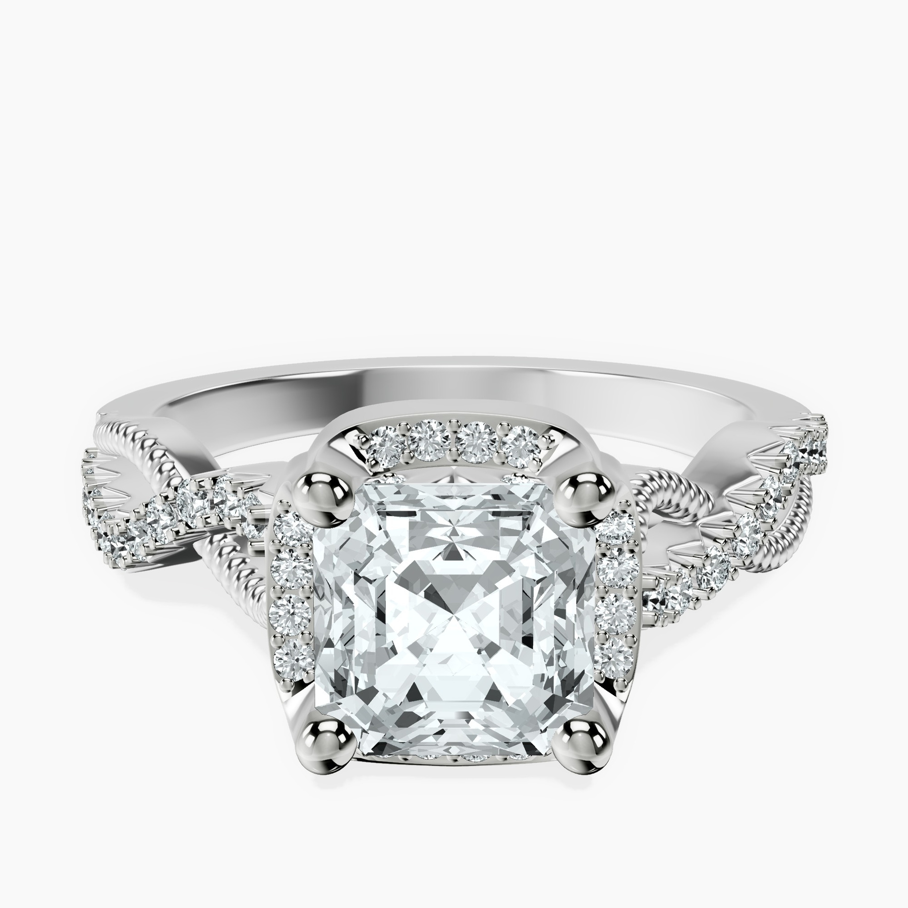 Platinum Astoré Channel Glided Lab Diamond Ring front image