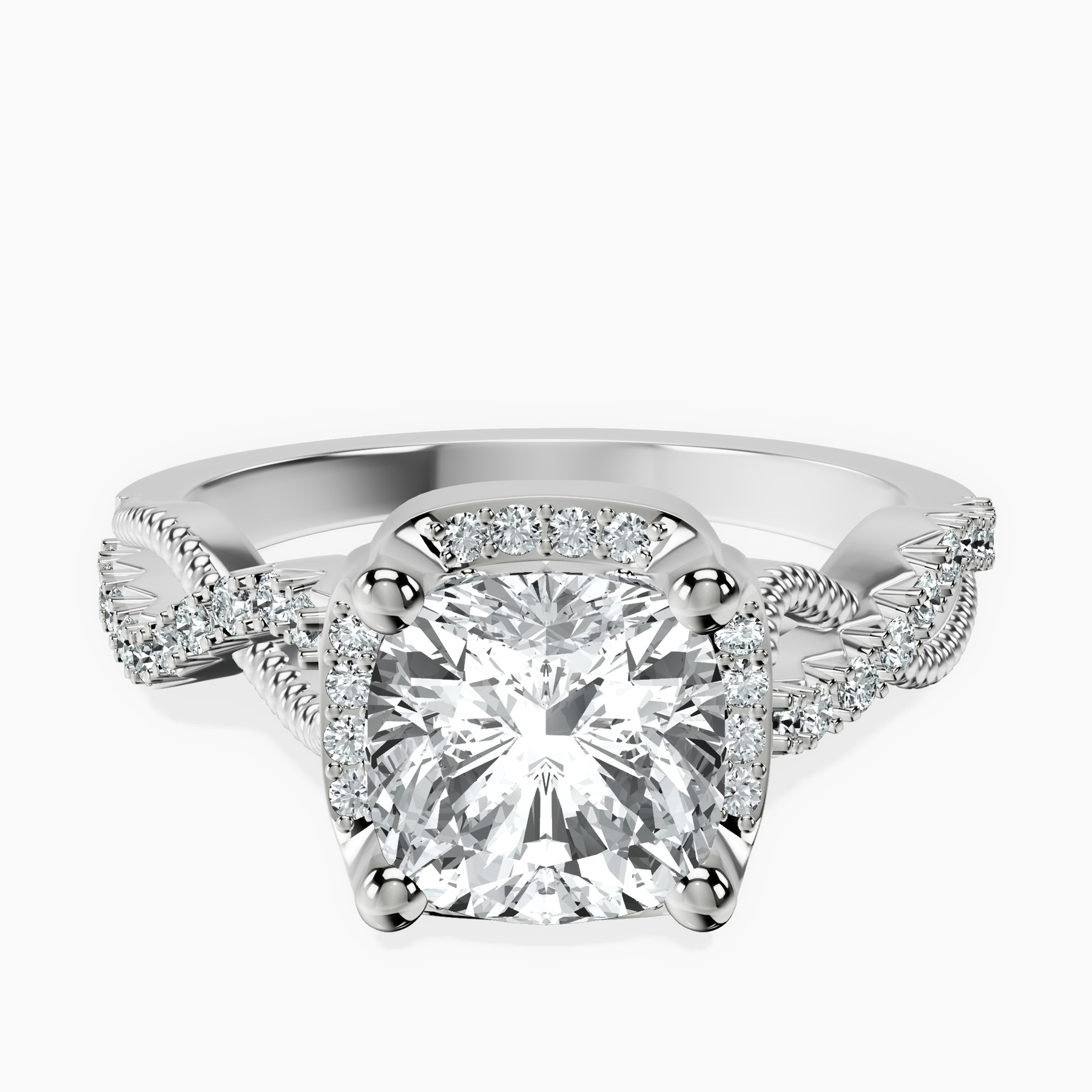 10kt White Gold Astoré Channel Glided Lab Diamond Ring front image