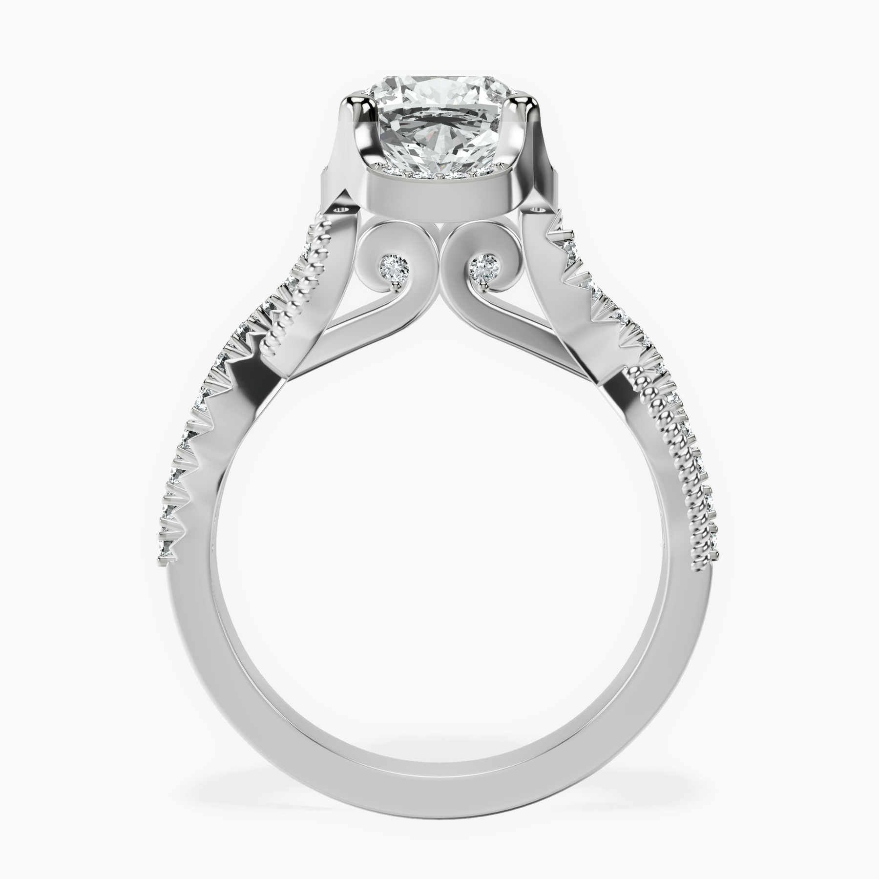 10kt White Gold Astoré Channel Glided Lab Diamond Ring side right image one